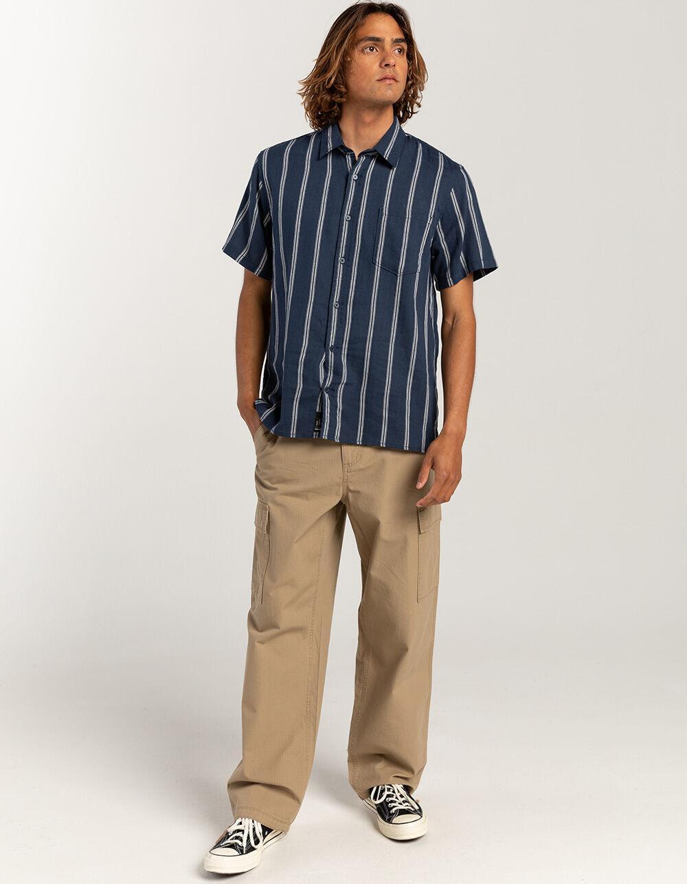 RSQ Mens Stripe Linen Blend Shirt Product Image