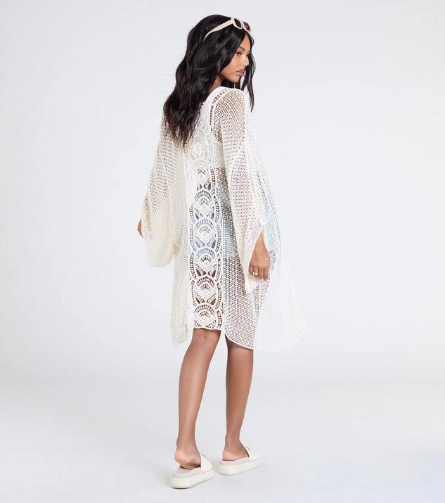 Sun Seeker Sheer Crochet Kimono Product Image