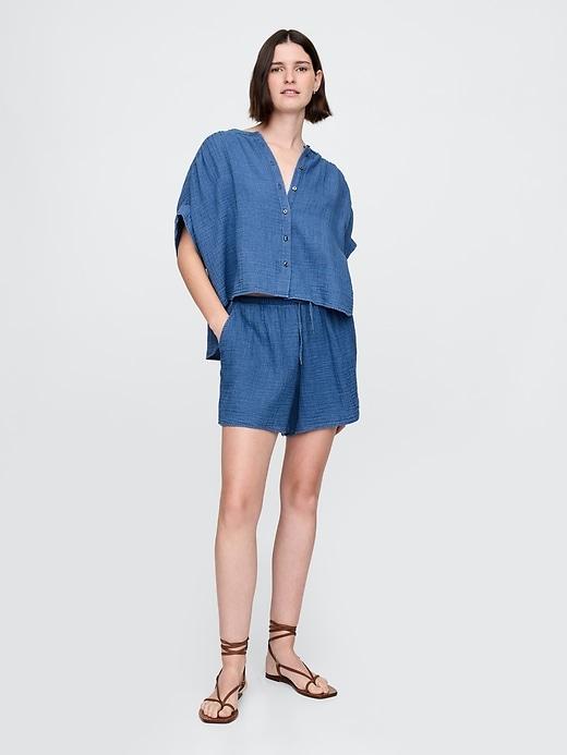 Crinkle Gauze Denim Shirt Product Image