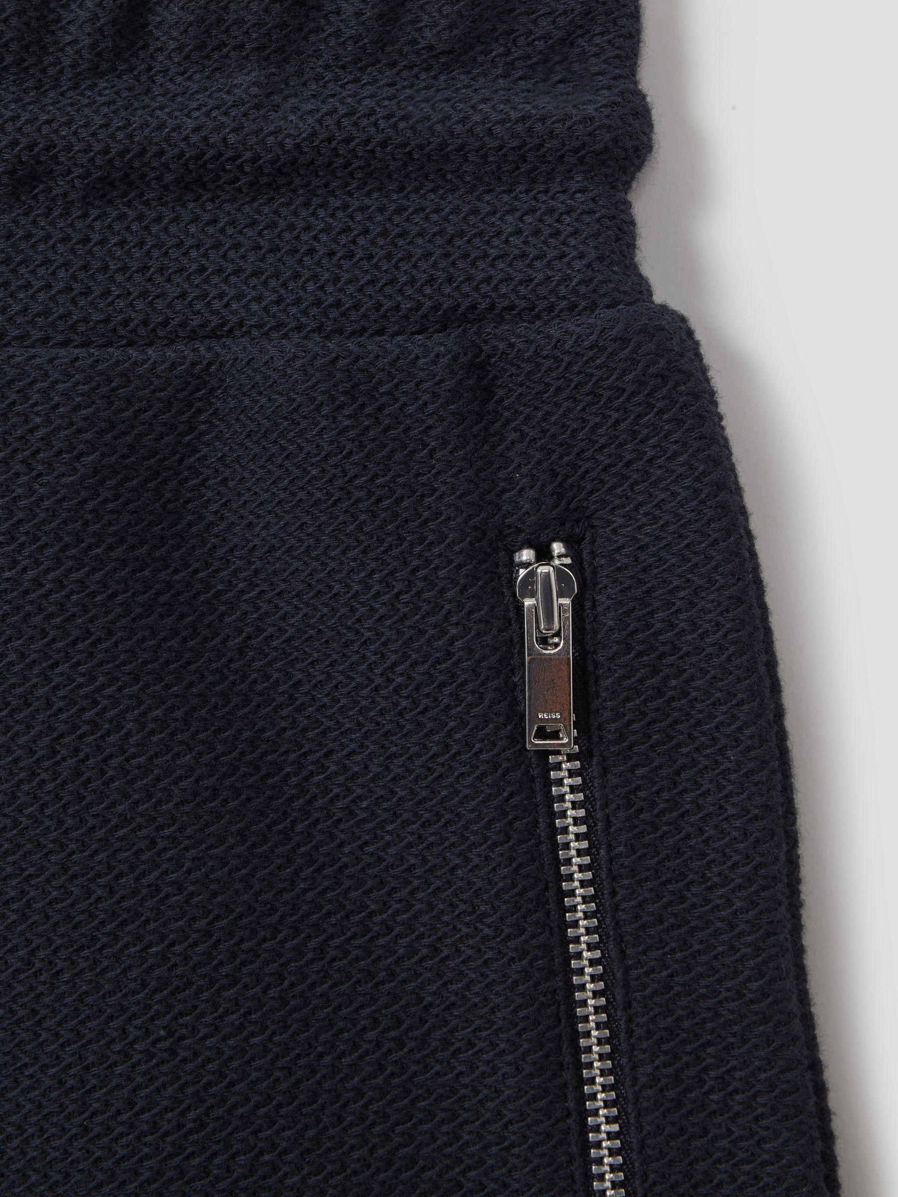 Textured Cotton Drawstring Shorts in Navy Product Image