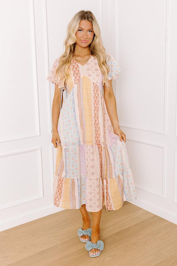 Boho Charm Floral Midi Dress Product Image