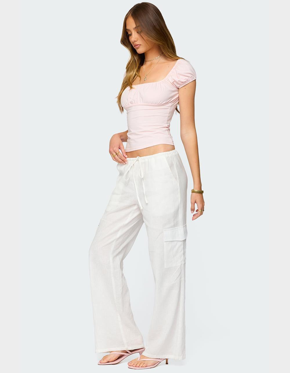 EDIKTED Oleana Gathered Bust Top - LIGHT PINK Product Image