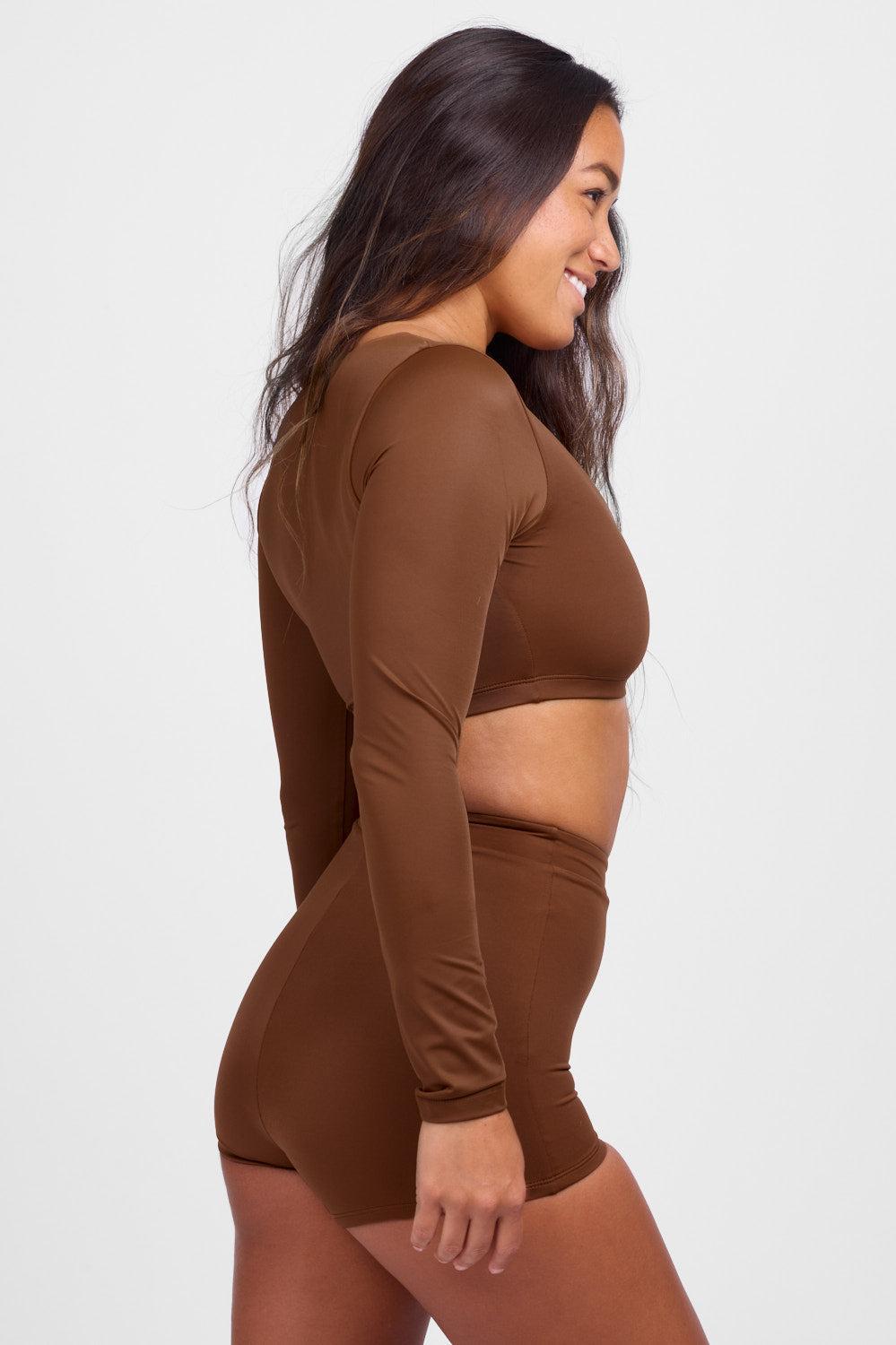 Avalon Long Sleeve Crop Rashguard - Kelp Female Product Image