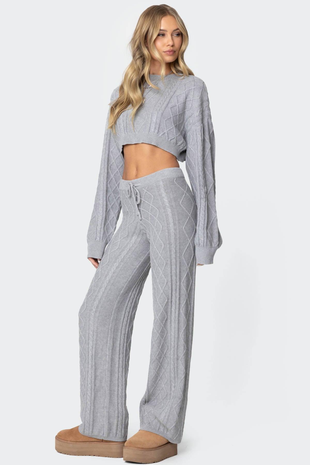 Kasey Cable Knit Pants Product Image