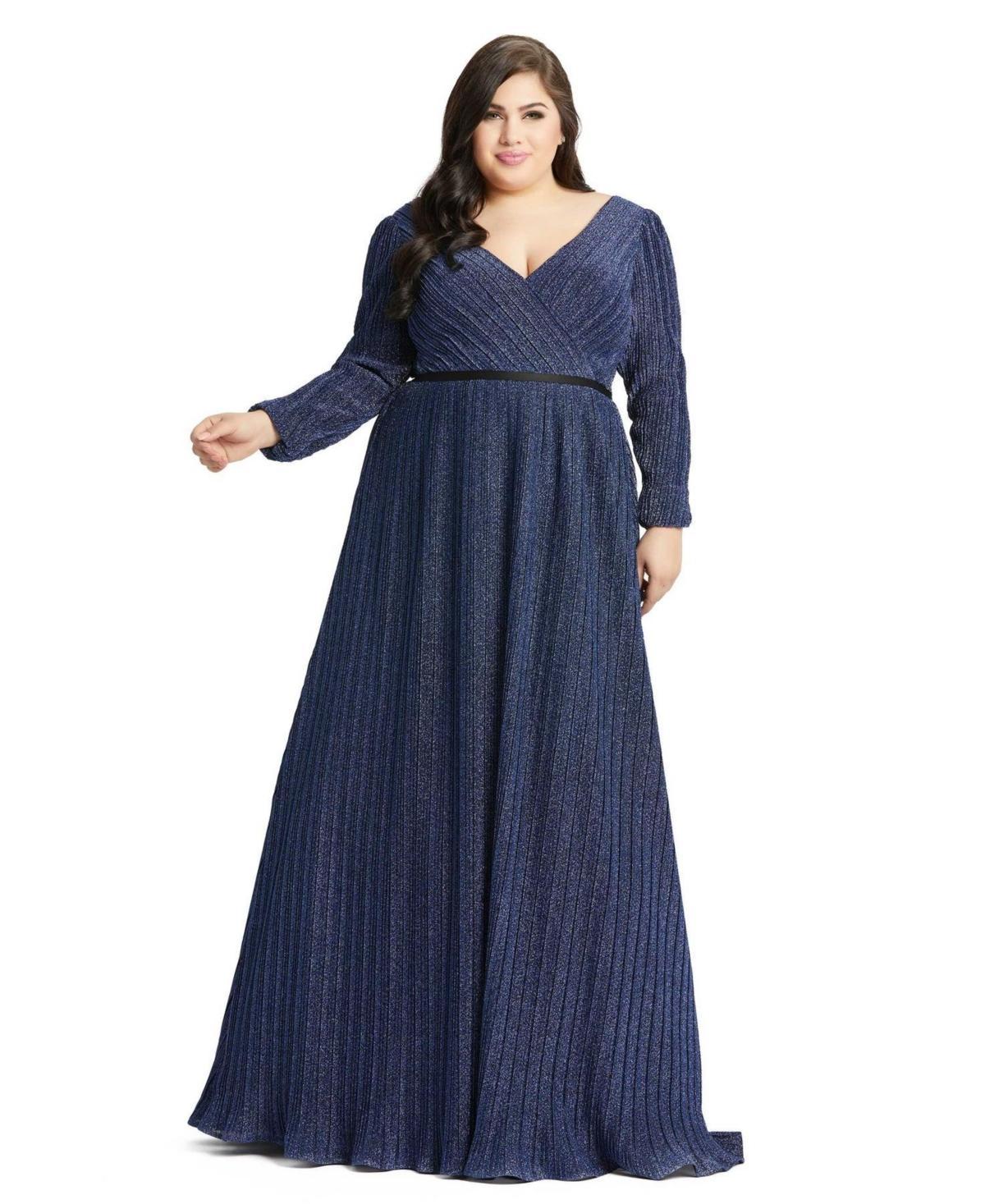 Womens Plus Metallic Empire Waist Gown Product Image