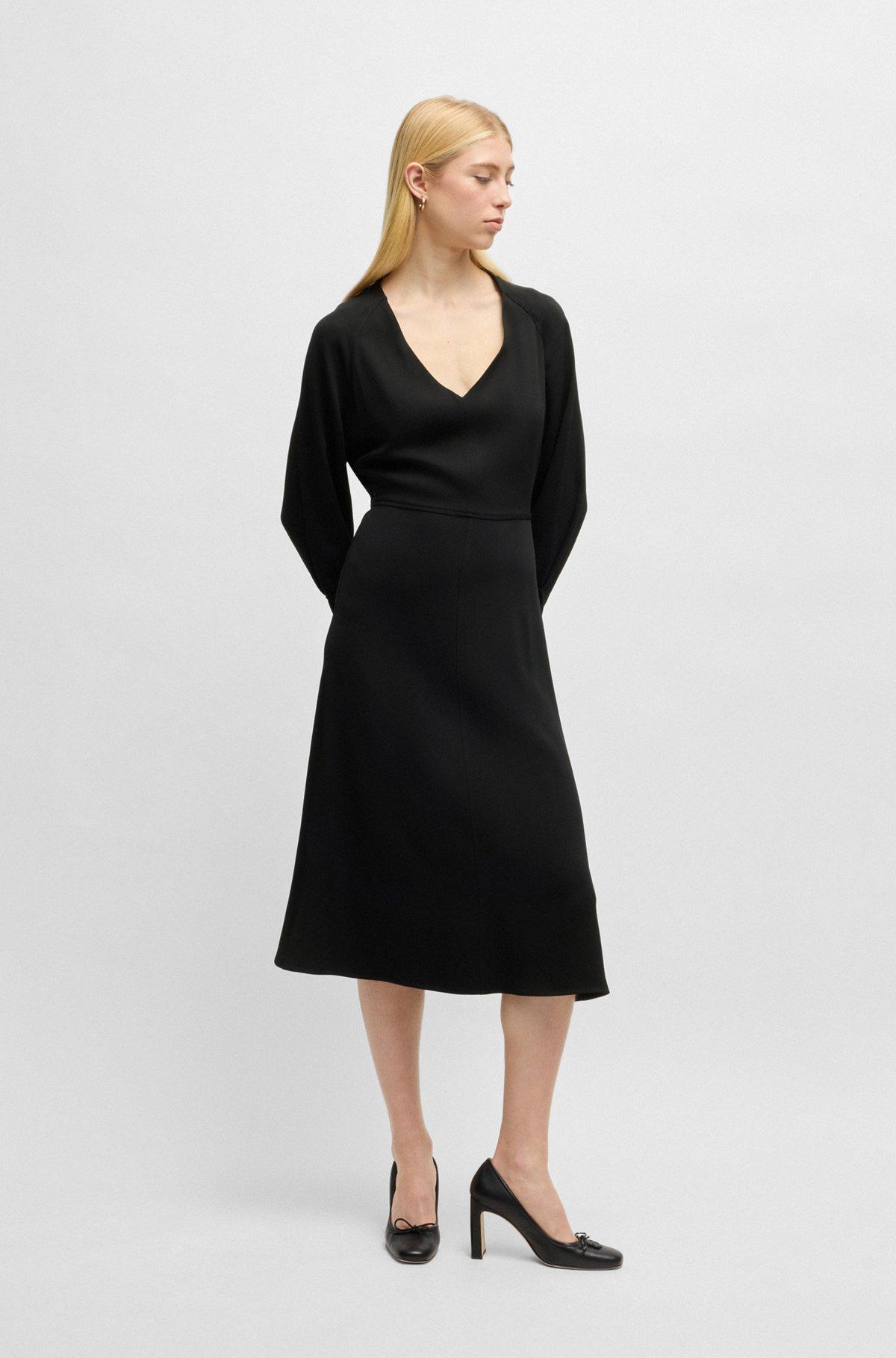 V-neck dress with button cuffs Product Image