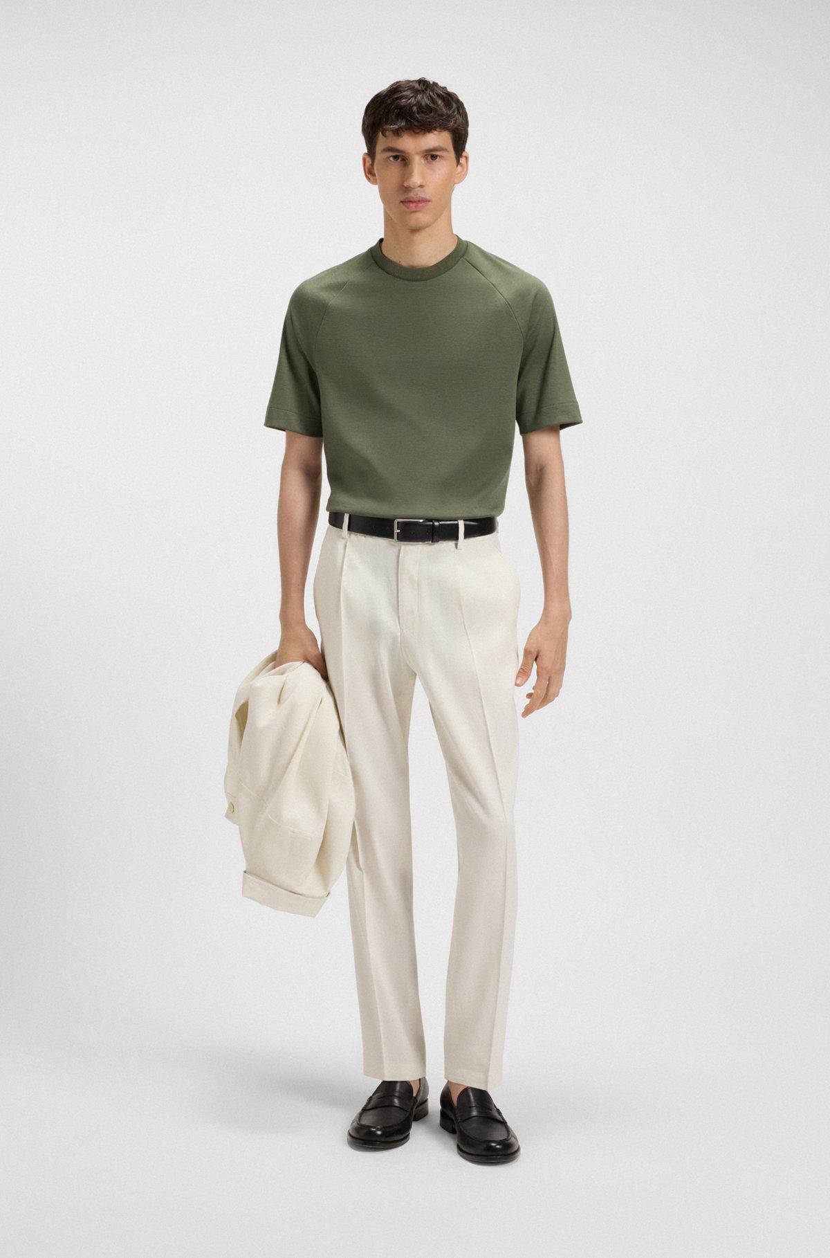 Regular-fit T-shirt in mercerized stretch fabric Product Image