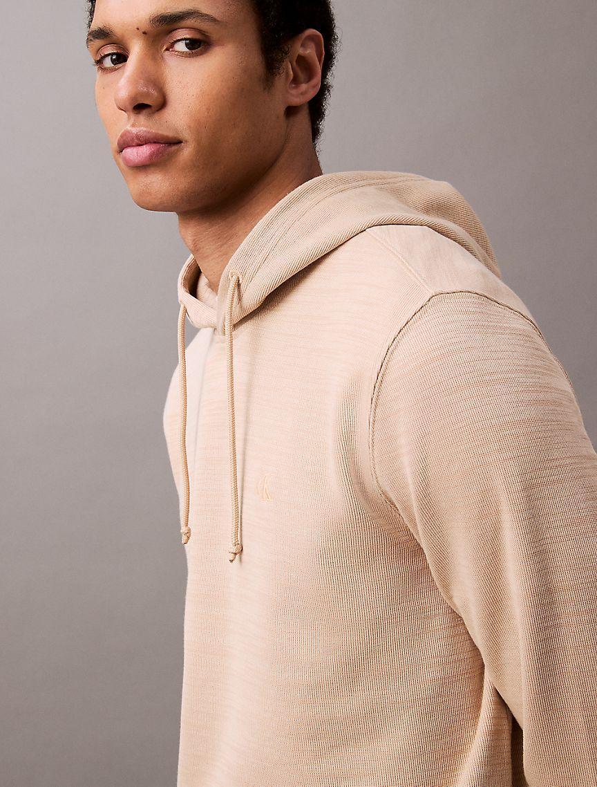 Cotton Blend Ribbed Classic Hoodie Product Image
