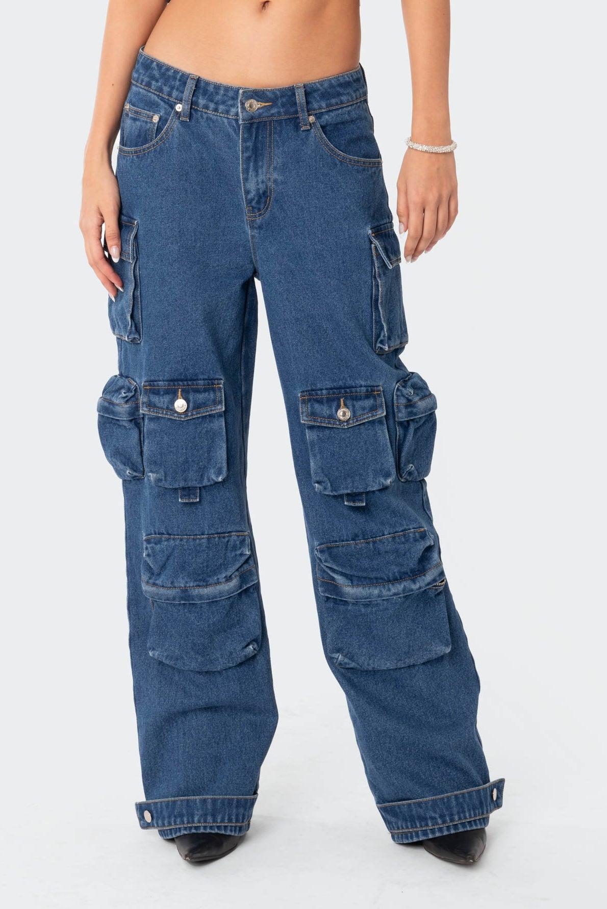 Oversized Boyfriend Cargo Jeans Product Image