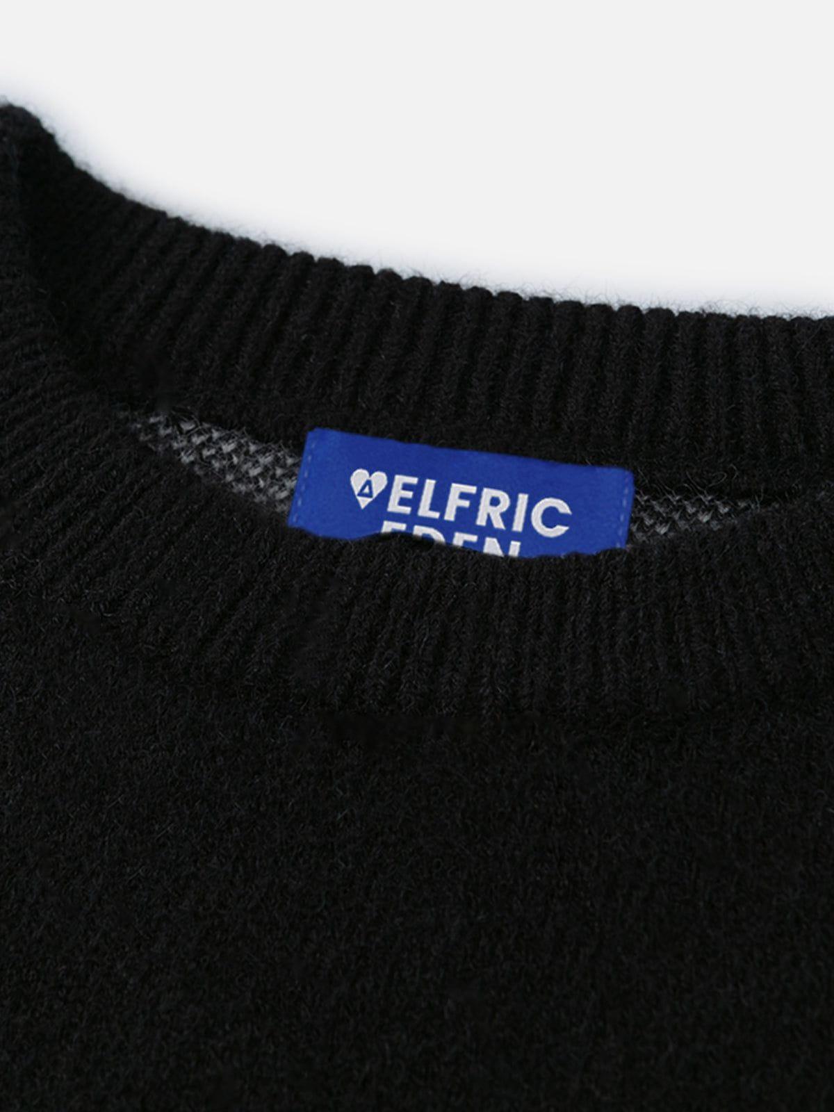Aelfric Eden Fringe Letter Jacquard Sweater Product Image