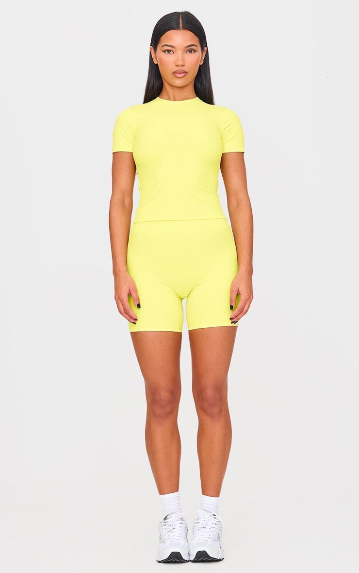 Lime Ultimate Sculpt Longline Short Sleeve Gym Top Product Image