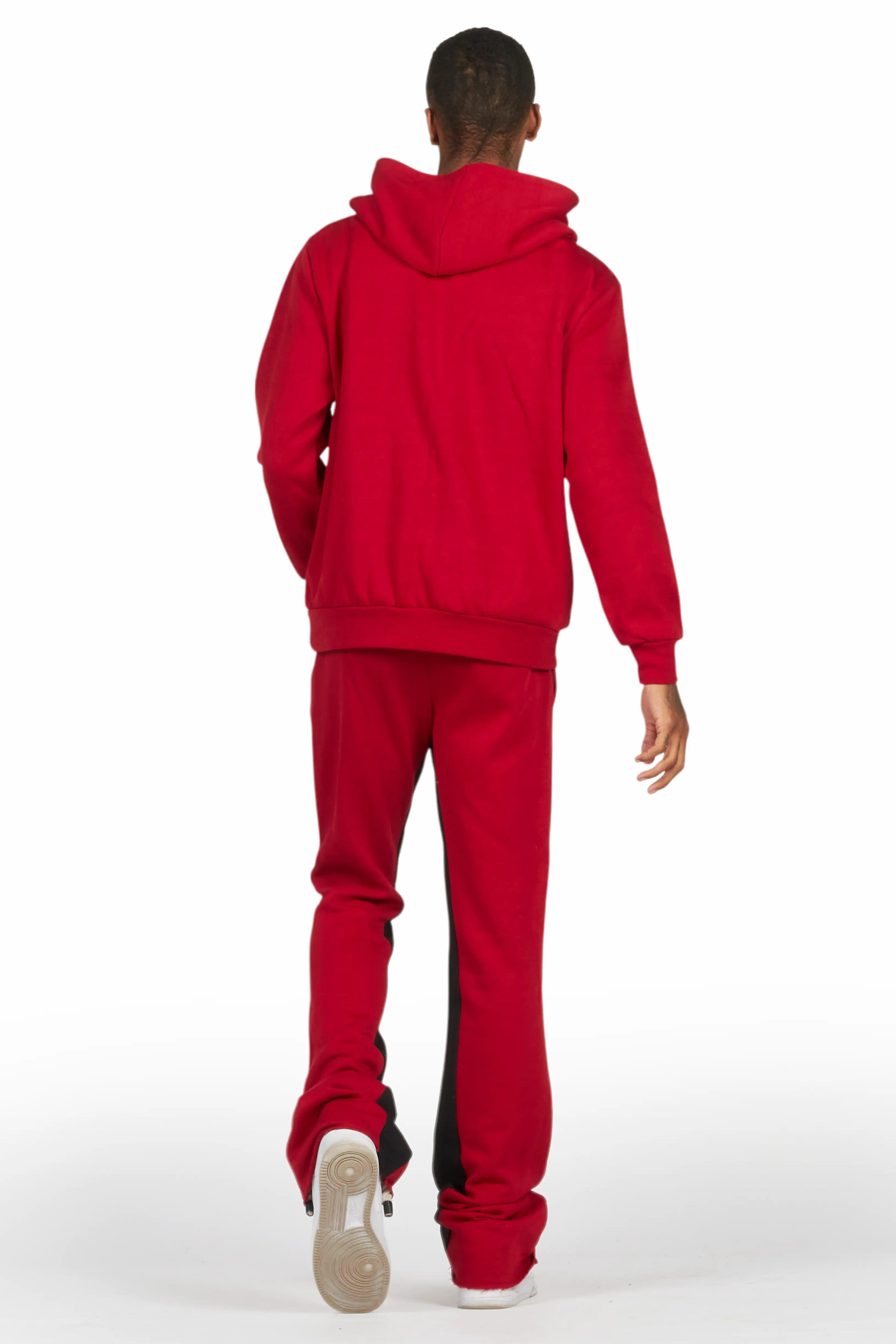 Scottie Burgundy Hoodie/Baggy Track Pant Set Male Product Image