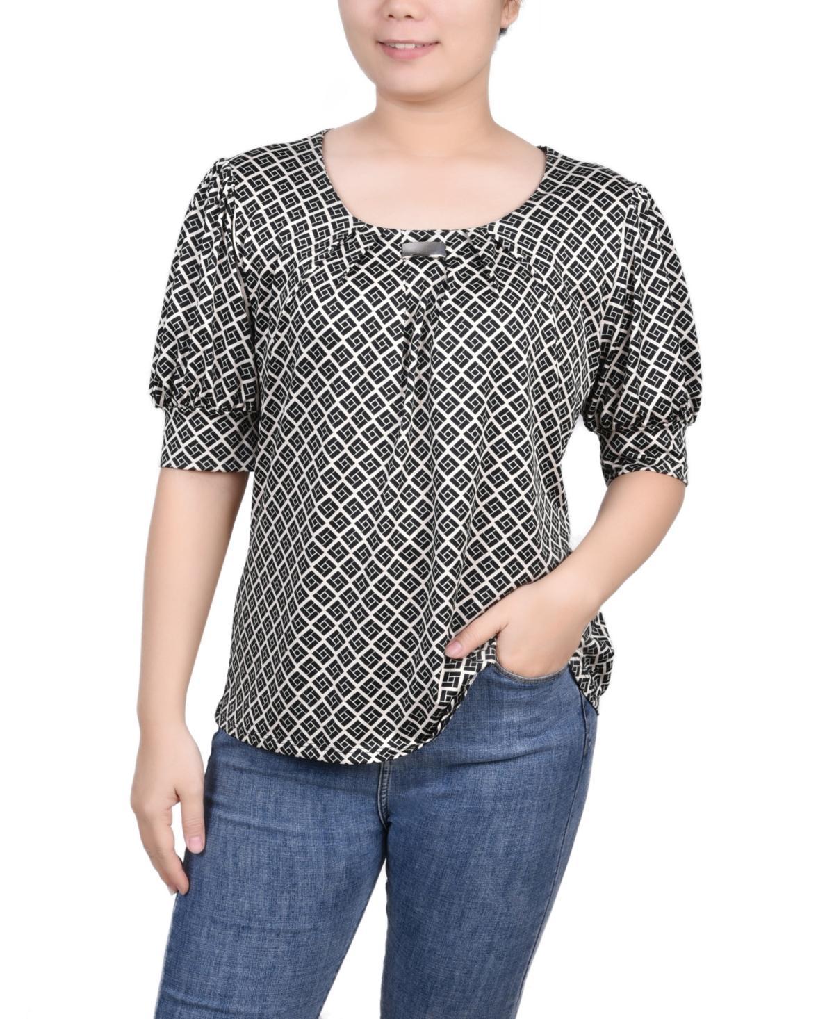 Petite Printed Balloon Sleeve Top Product Image