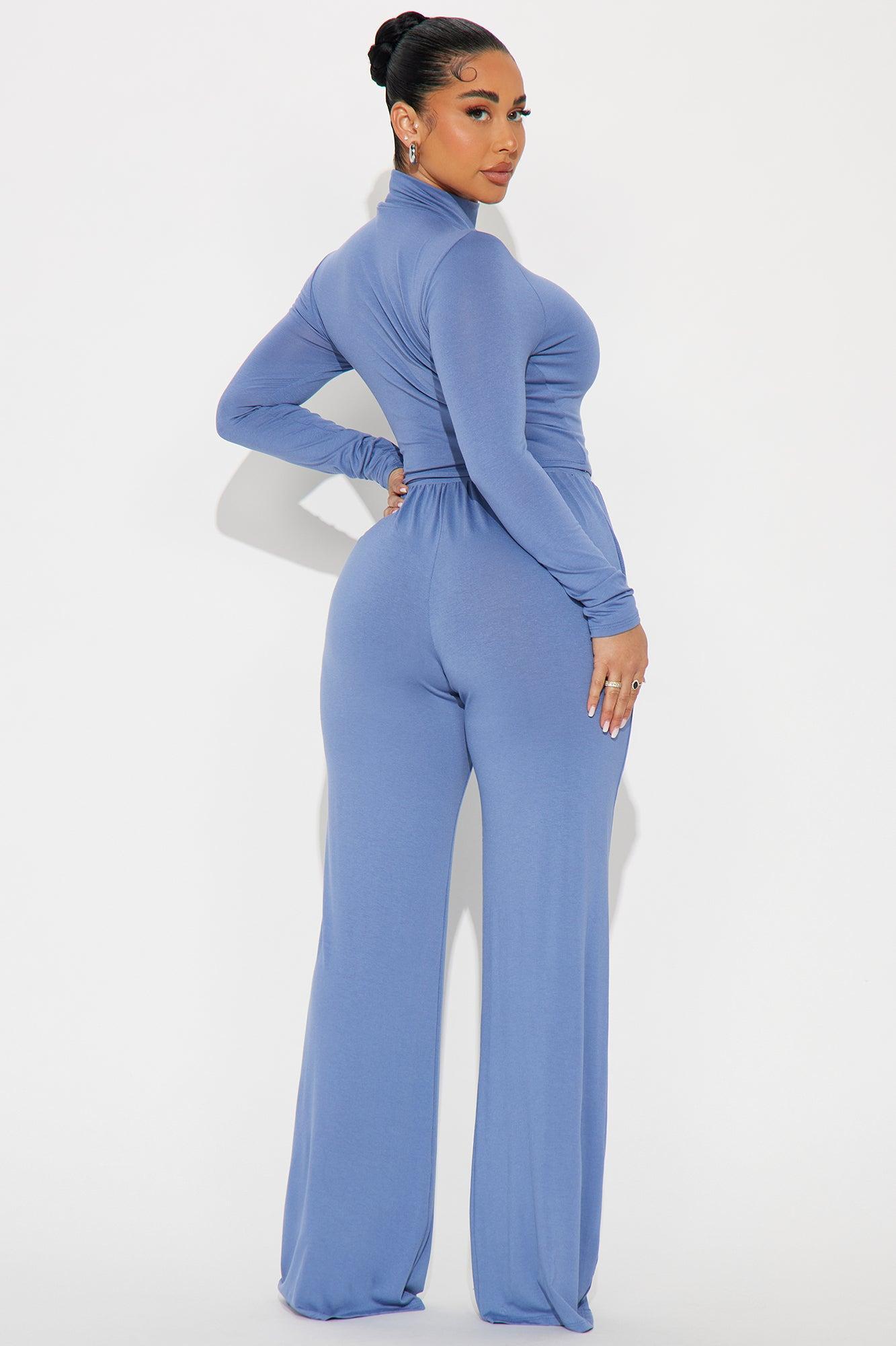 Chill State Of Mind Pant Set - Slate Blue Product Image