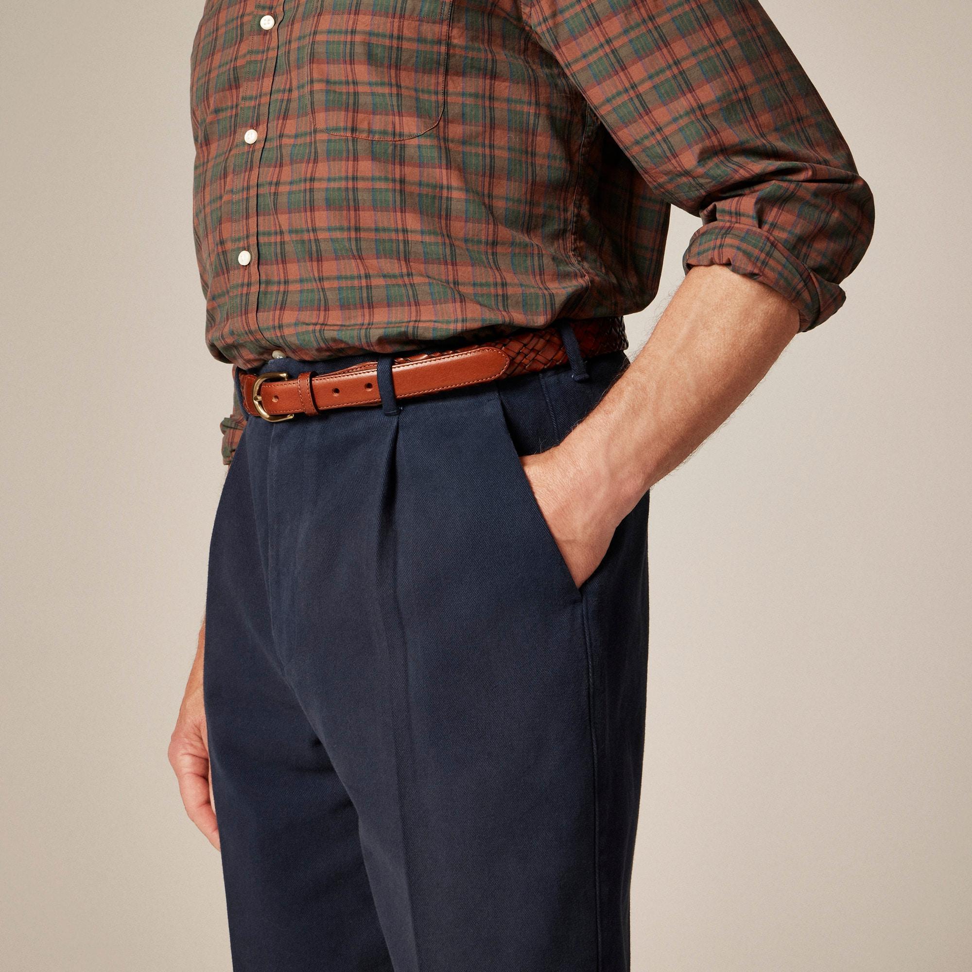 Relaxed-fit suit pant in garment-dyed Italian cotton twill Product Image