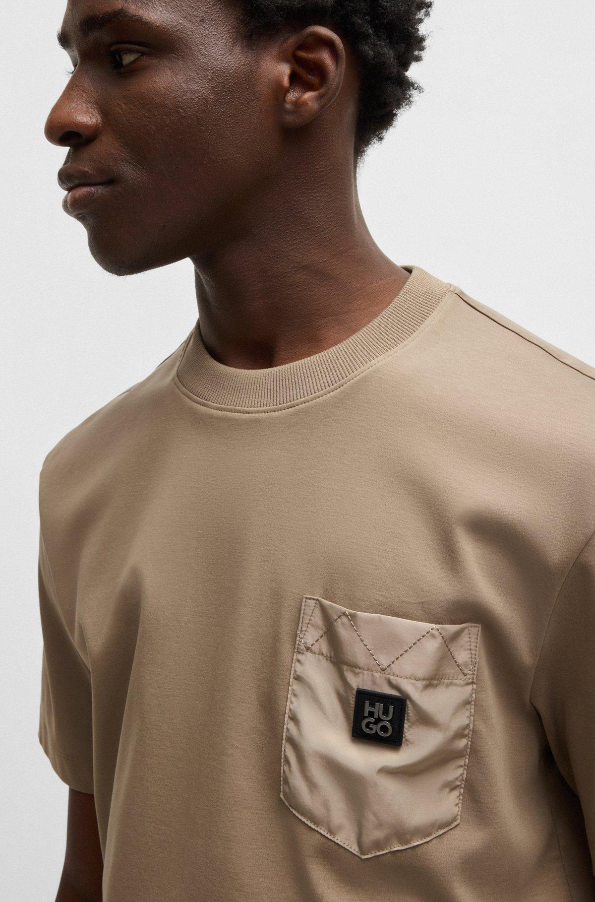 Interlock-cotton T-shirt with contrast pocket Product Image