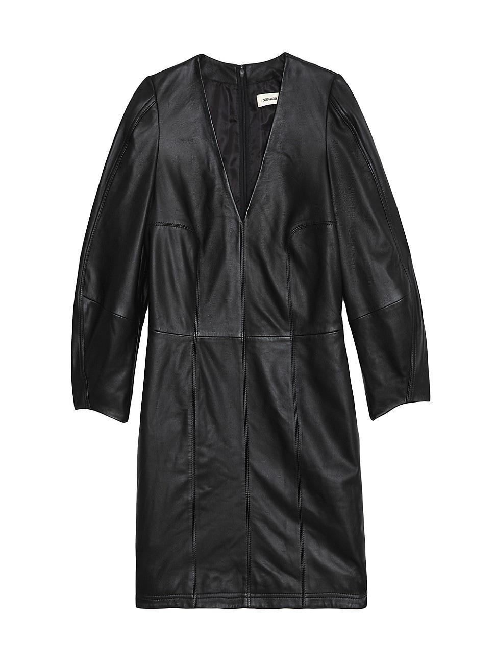 Womens Rean Cuir Lisse Leather Minidress Product Image