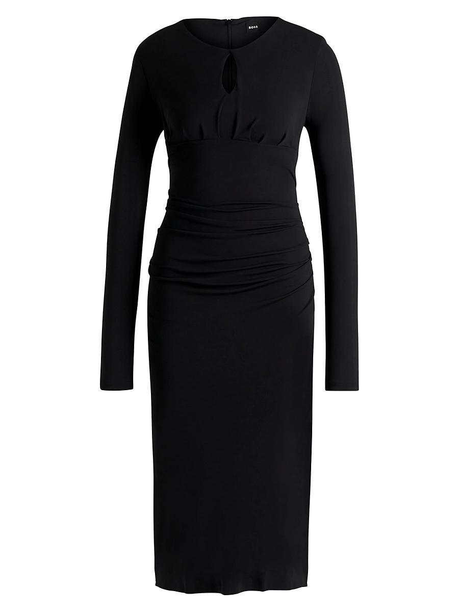 Womens Matte-Jersey Dress with Keyhole Neckline Product Image