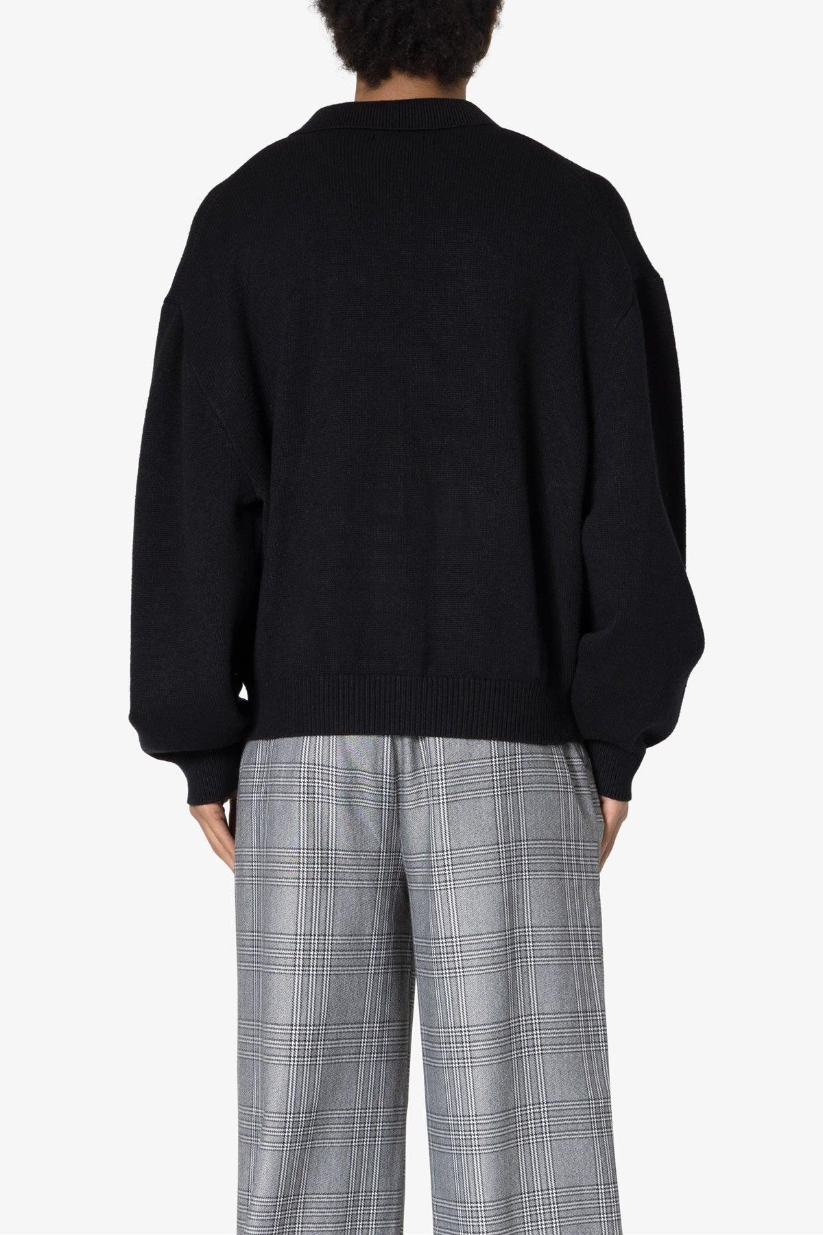 Collared Sweater - Black Product Image