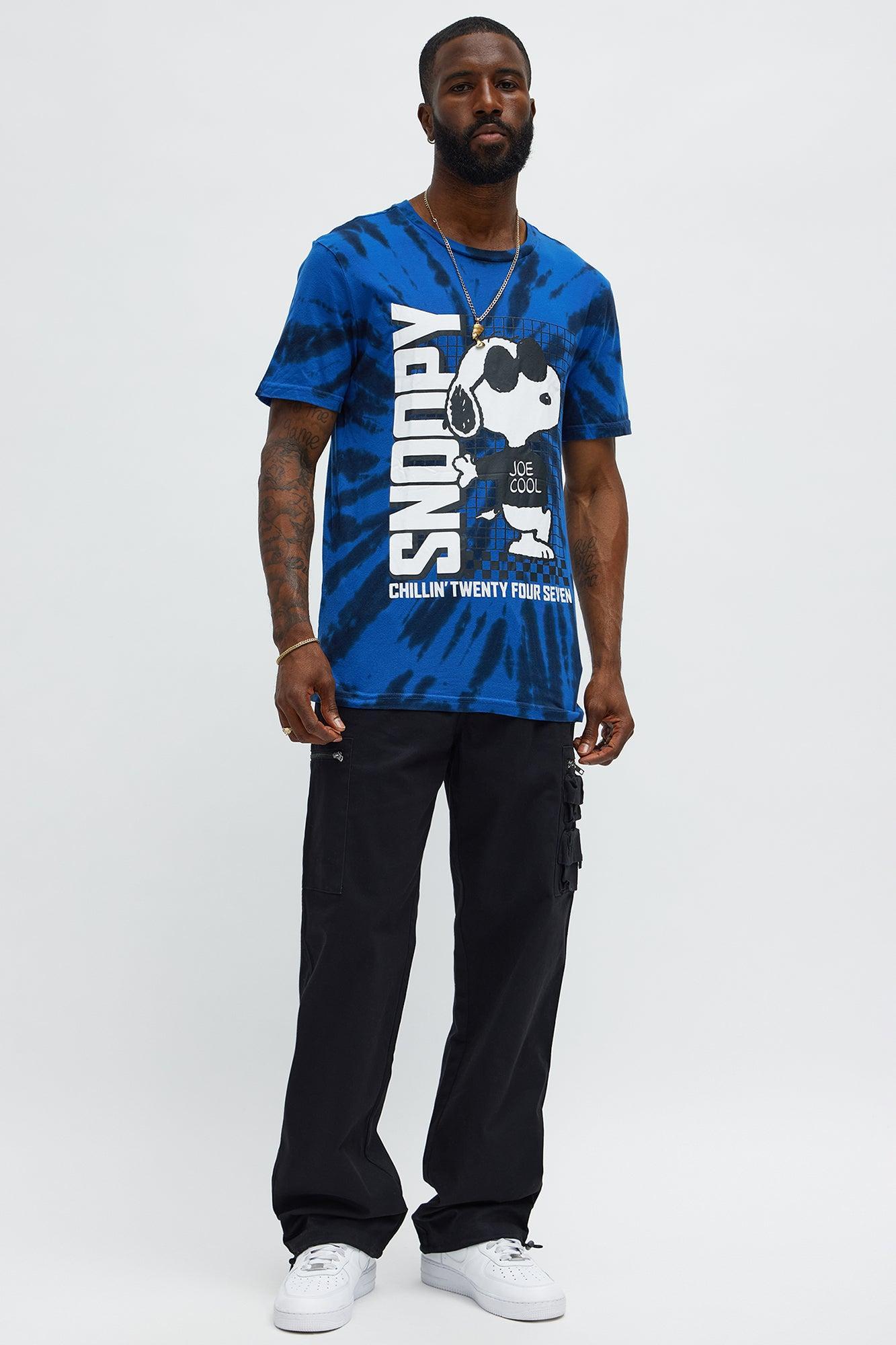 Snoopy Joe Cool Tie Dye Short Sleeve Tee - Blue Male Product Image