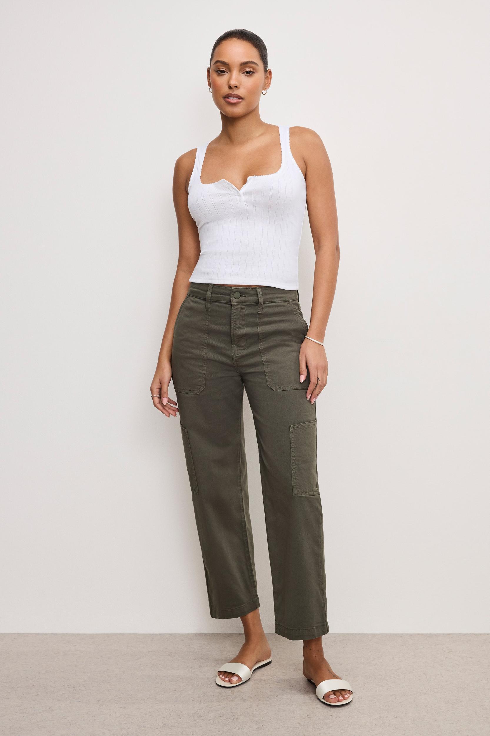 CARGO CROPPED TWILL PANTS | FATIGUE001 Product Image