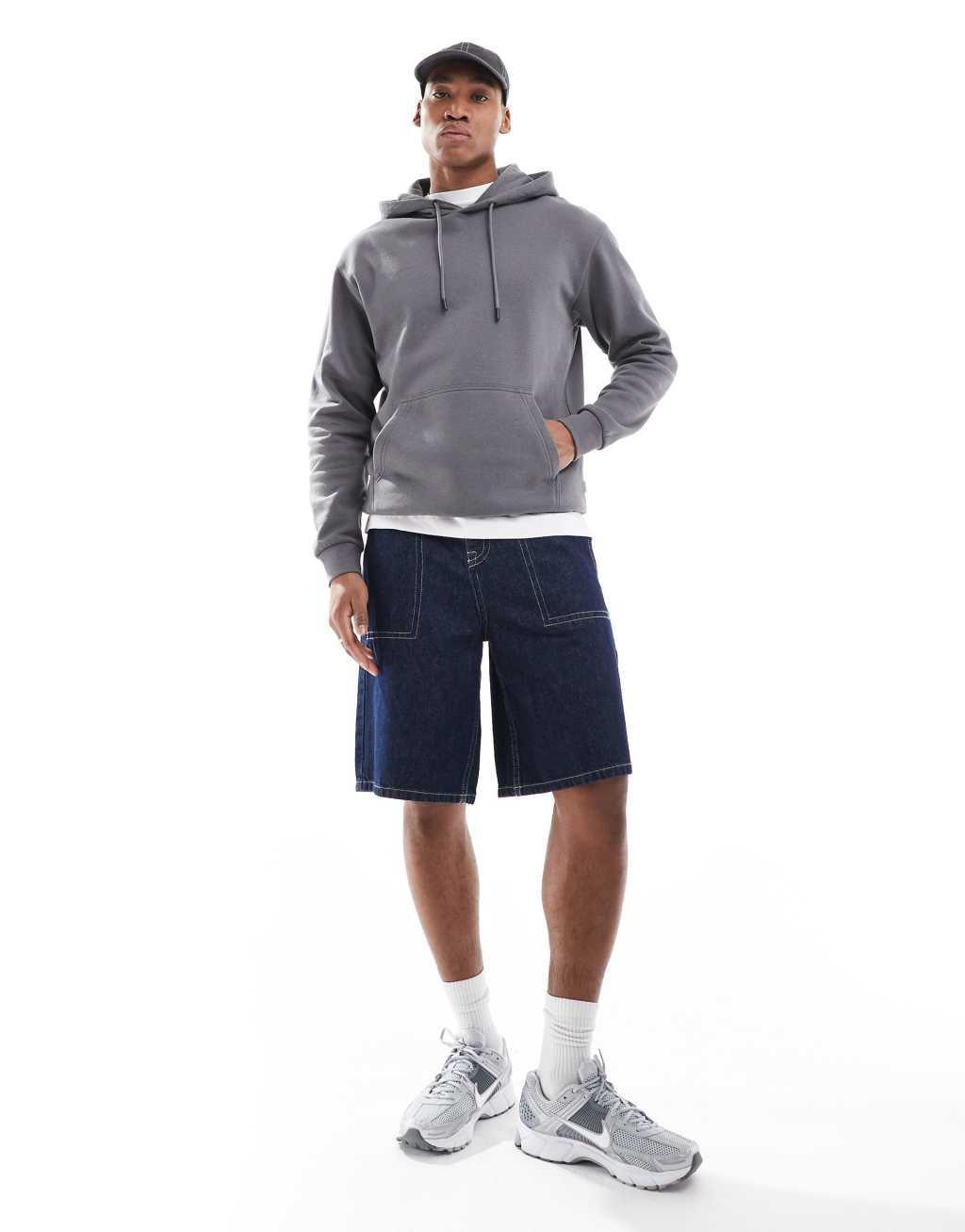 Jack & Jones oversized hoodie in dark gray Product Image