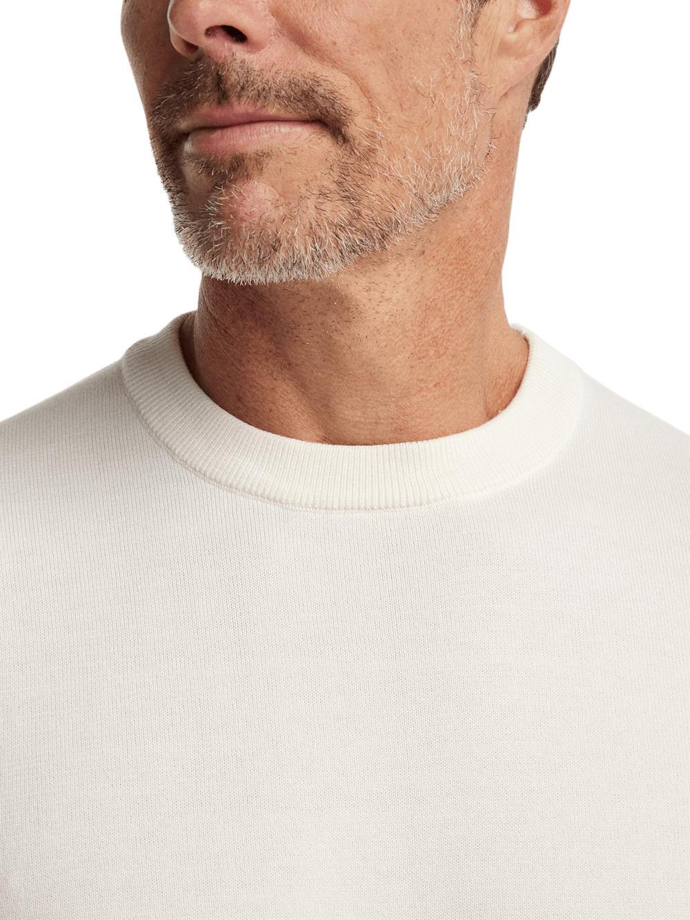 Supima Cotton Crew Neck Sweater - Off White Product Image