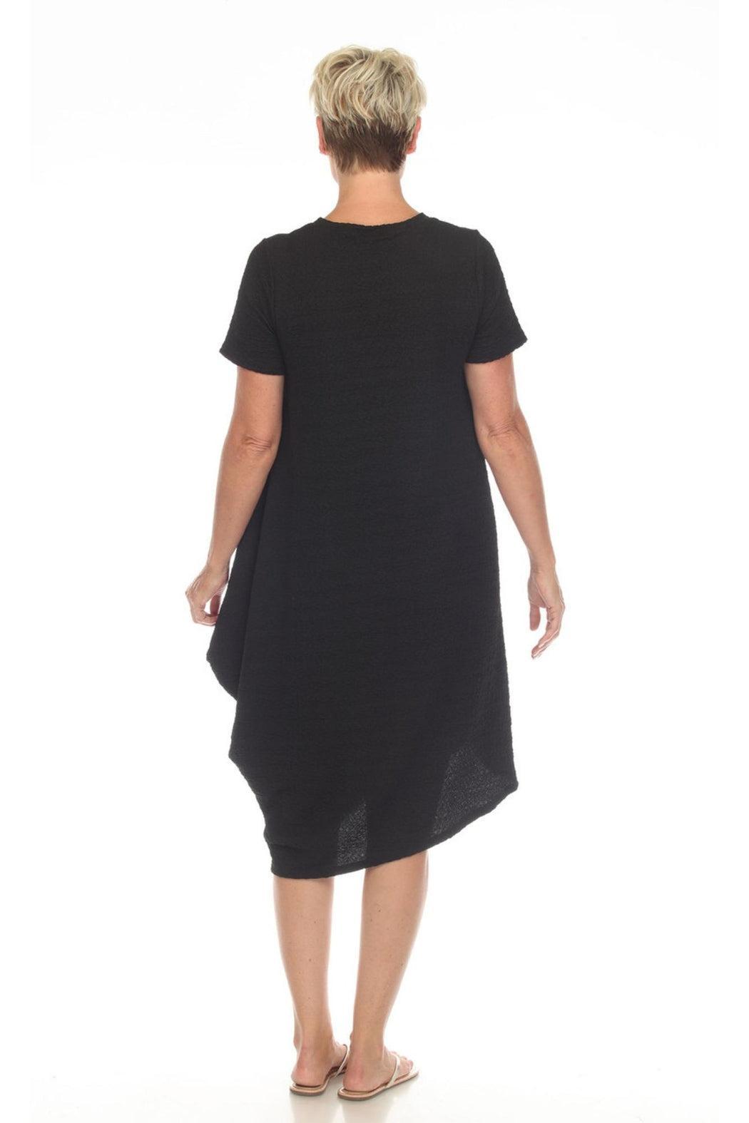 Black Textured Asymmetrical Dress Product Image