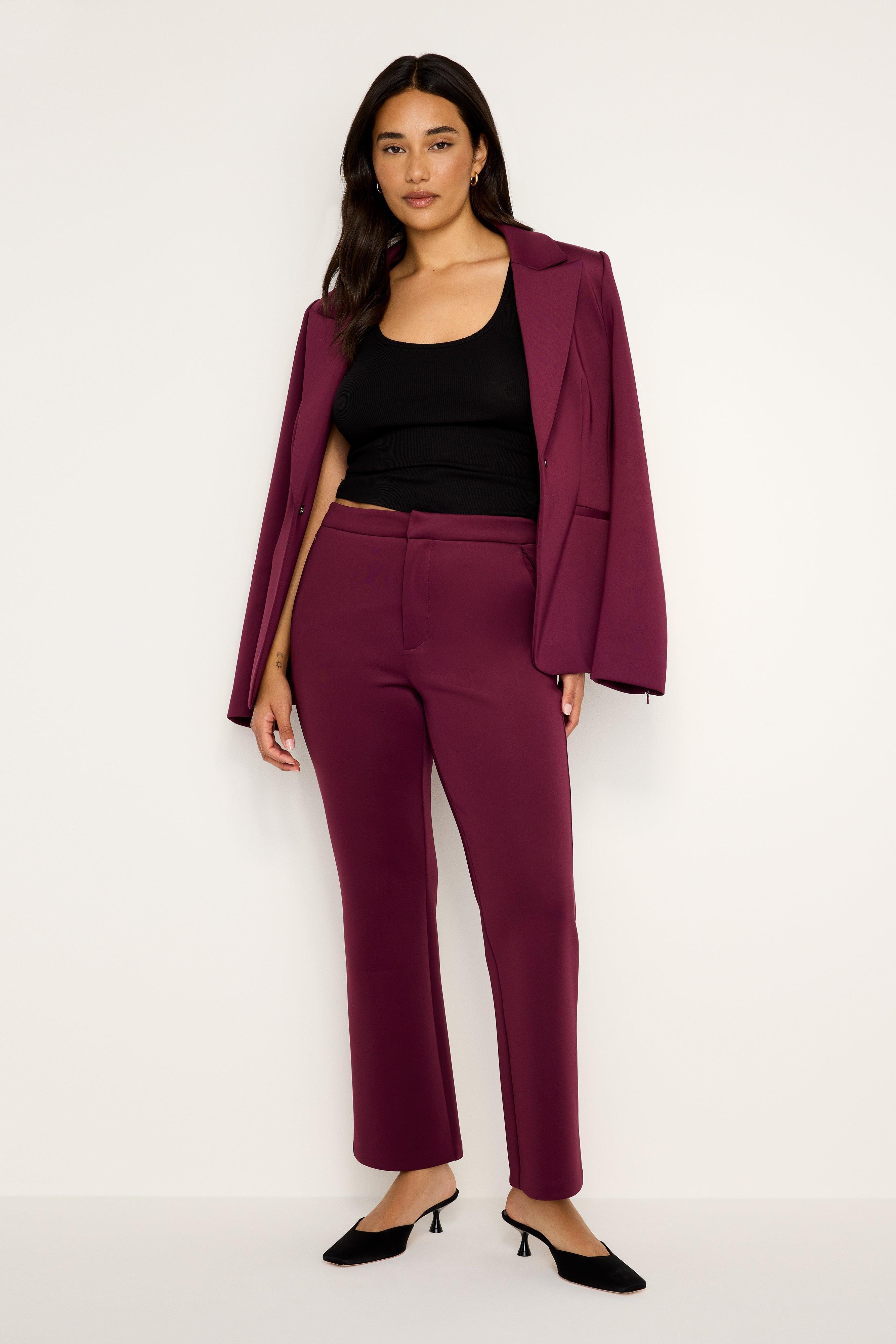 SCUBA CROPPED STRAIGHT TROUSERS | OXBLOOD002 Product Image