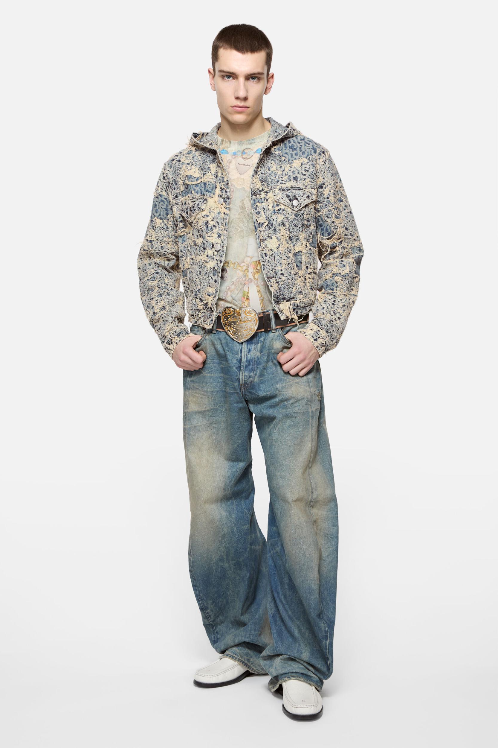 Denim jacket with hood Product Image