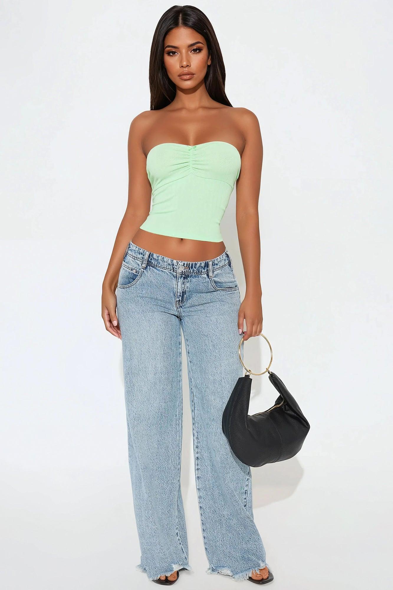 Got My Heart Strapless Top - Mint Product Image