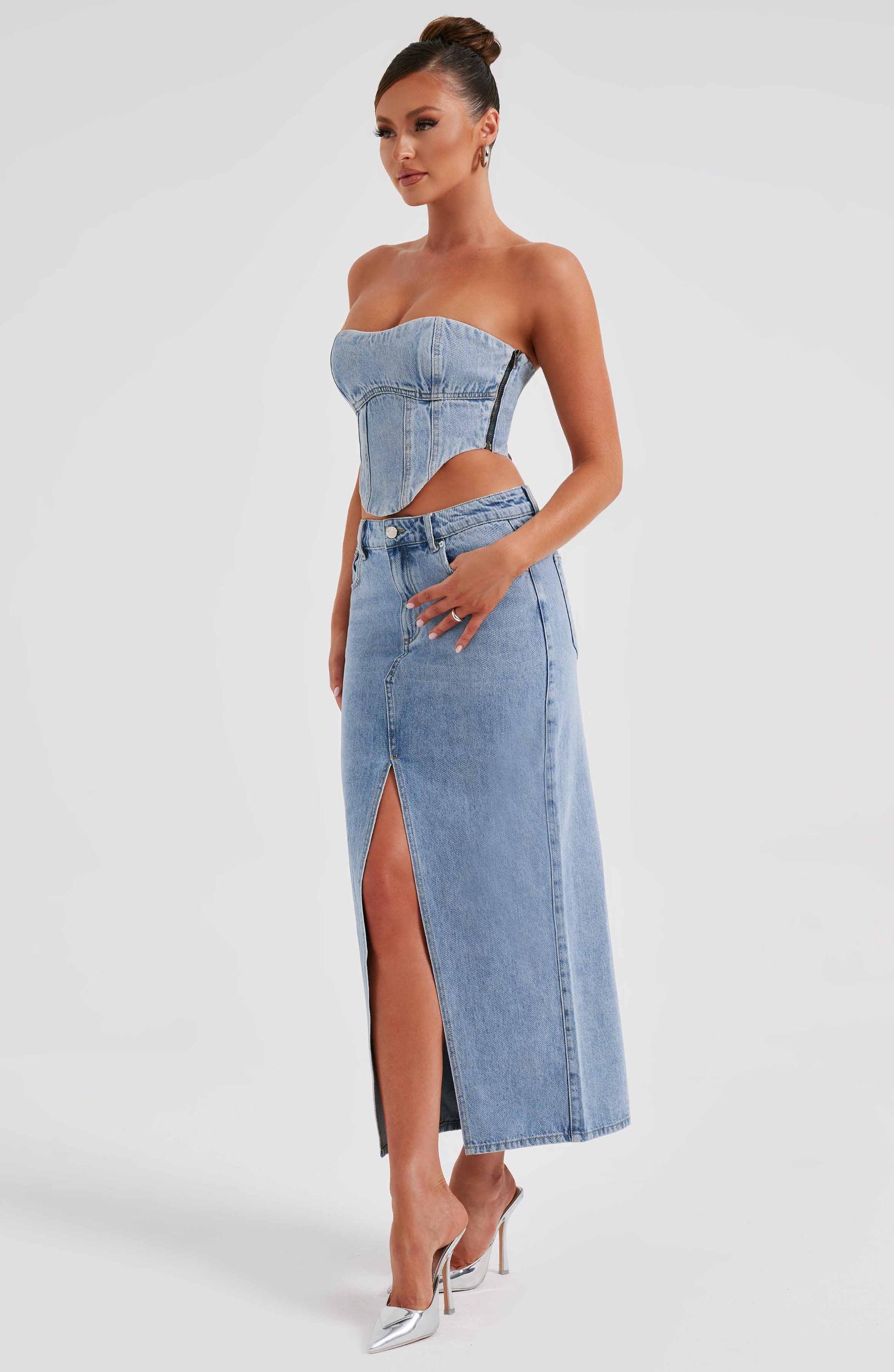 Flor Maxi Skirt - Blue Product Image