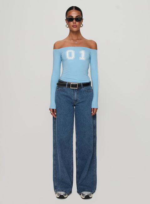 One And Only Long Sleeve Top Blue Product Image