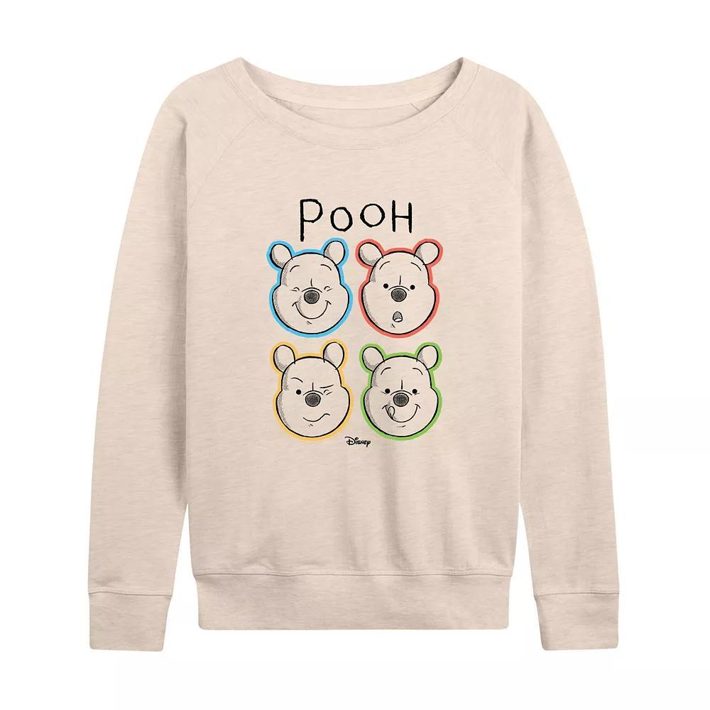 Disney's Winnie the Pooh Women's Sketch Grid French Terry Long Sleeve Tee, Girl's,  Product Image