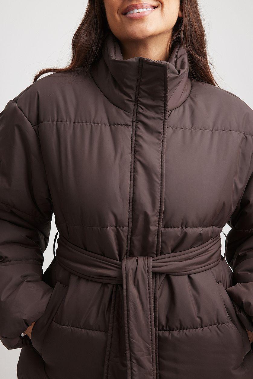 Short Padded Belted Jacket Product Image
