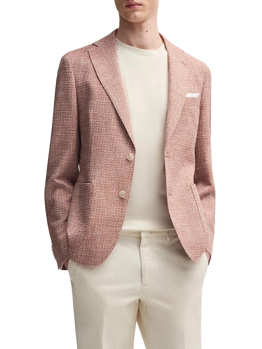 Mens Slim-Fit Blazer in Micro-Patterned Stretch Tweed Product Image