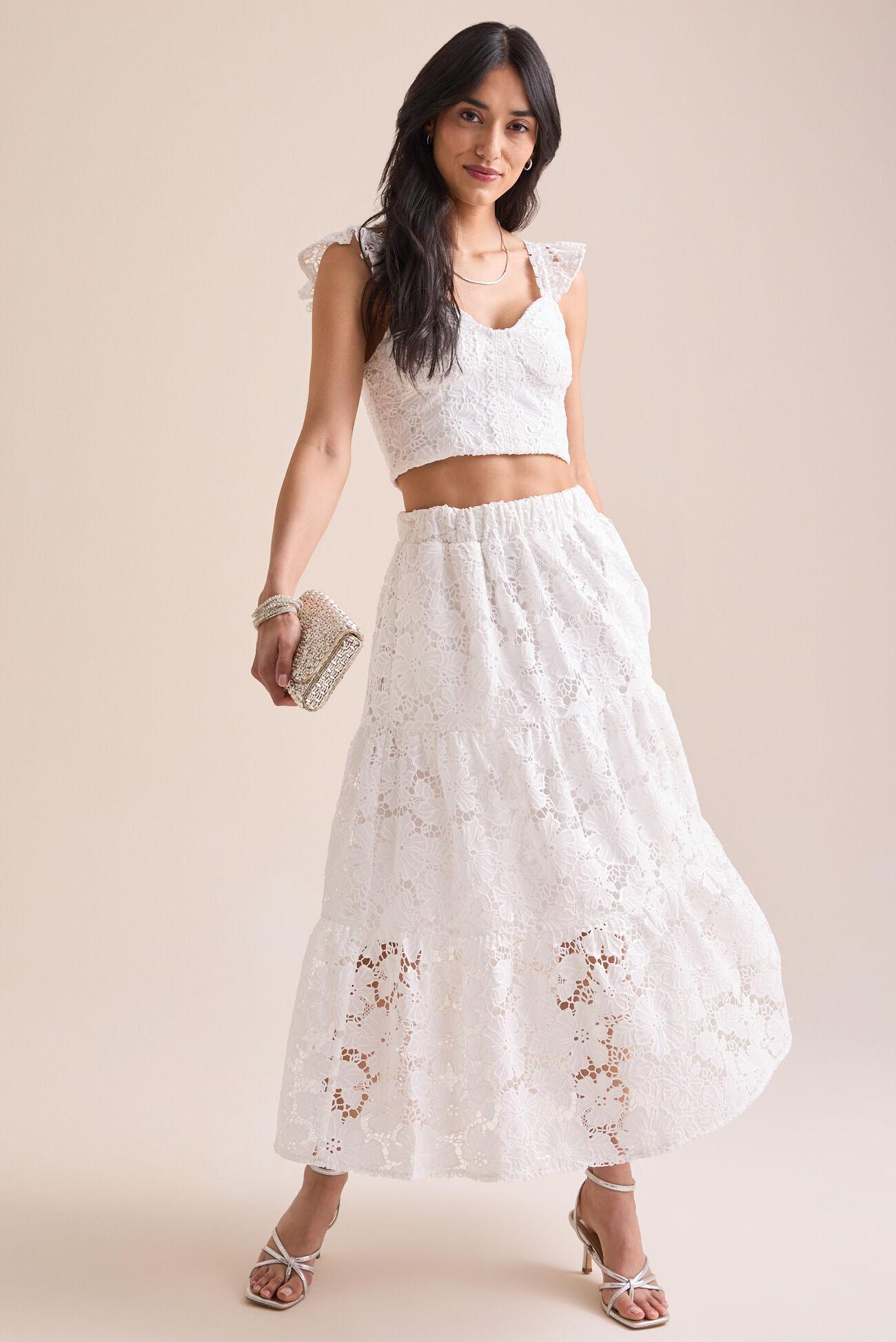 Prew Eyelet Midi Skirt Product Image