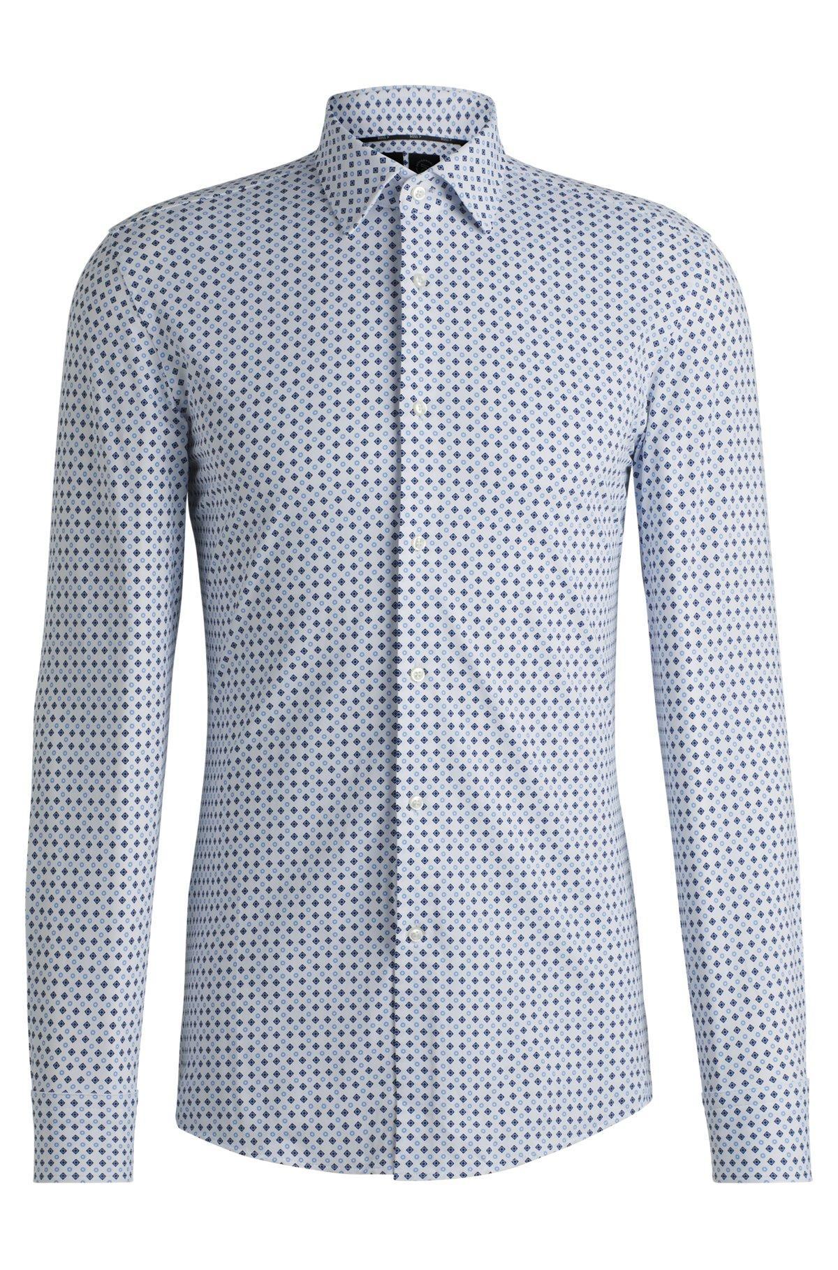 Slim-fit shirt in printed performance-stretch fabric Product Image