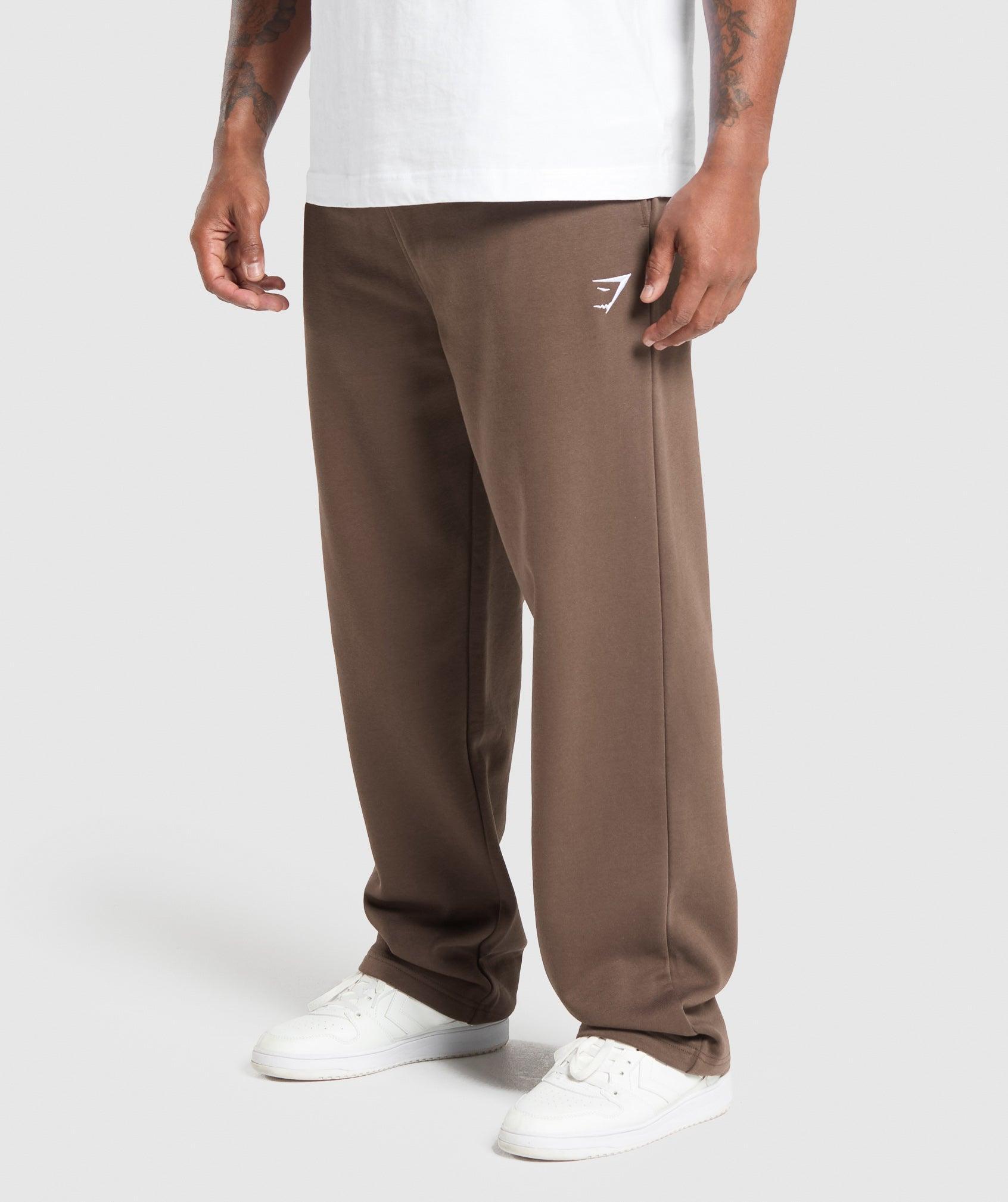 Gymshark Crest Straight Leg Joggers - Walnut Brown Male Product Image