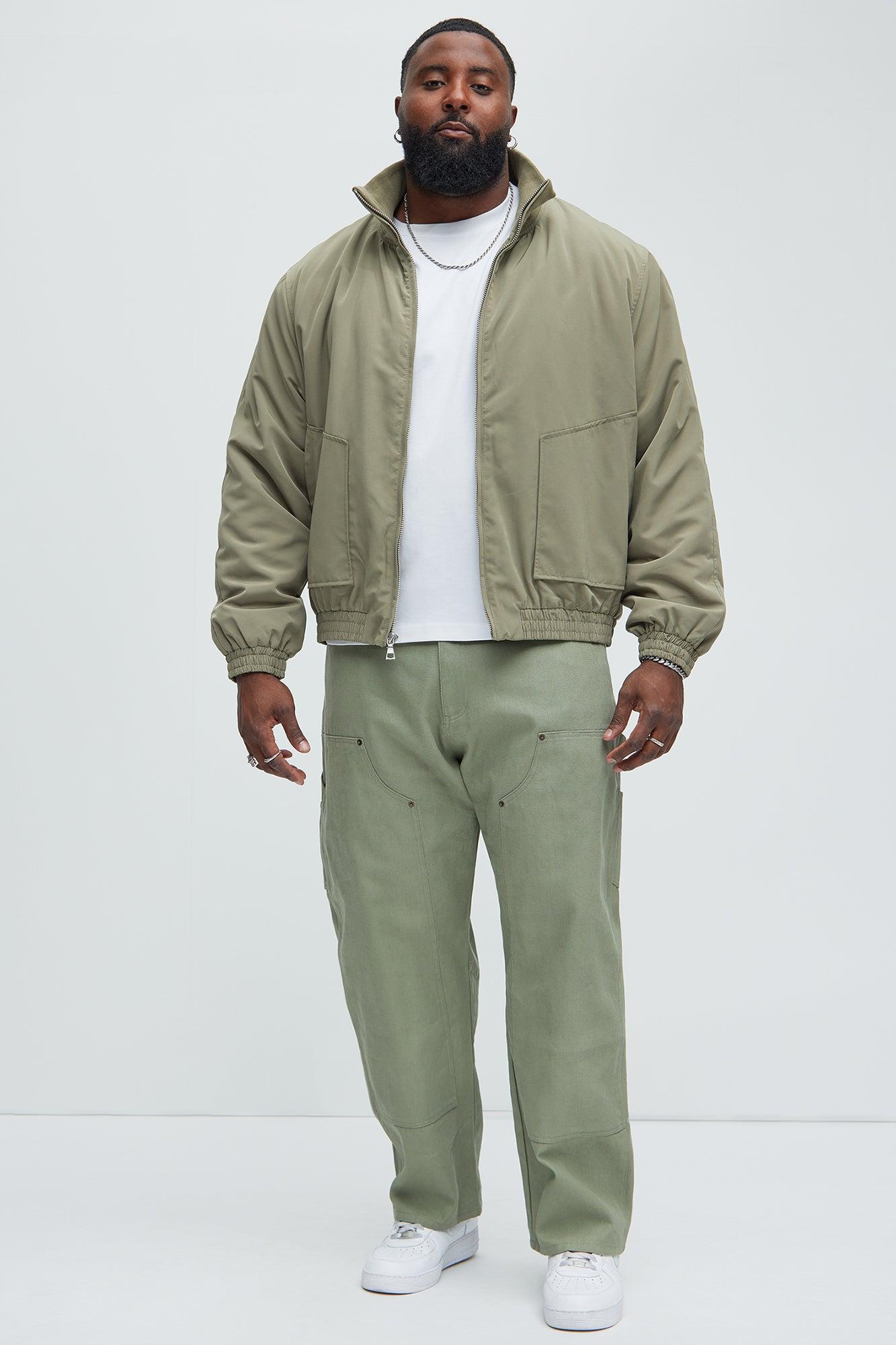 Favre Zip-Through Mock Neck Bomber Jacket - Olive Product Image