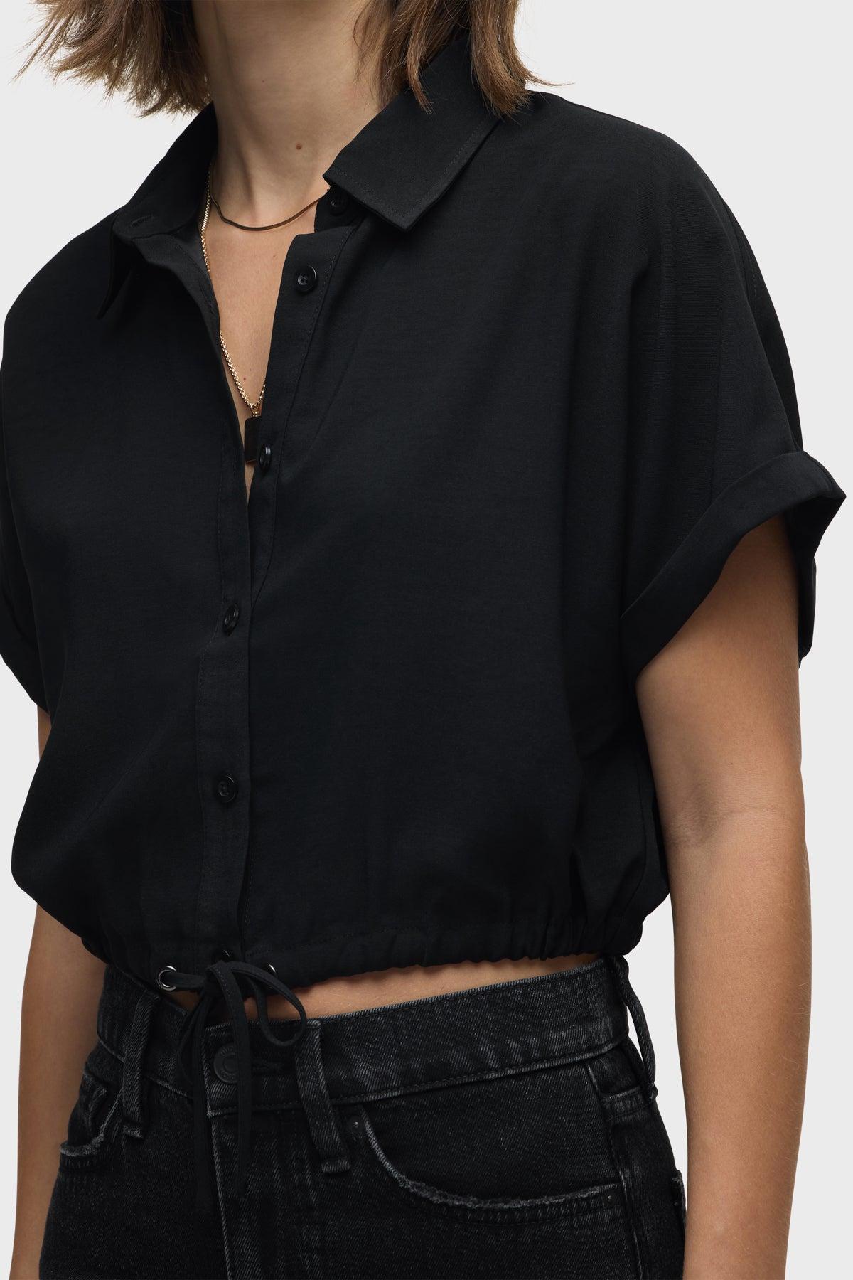 Drawstring Button Down Shirt Female Product Image