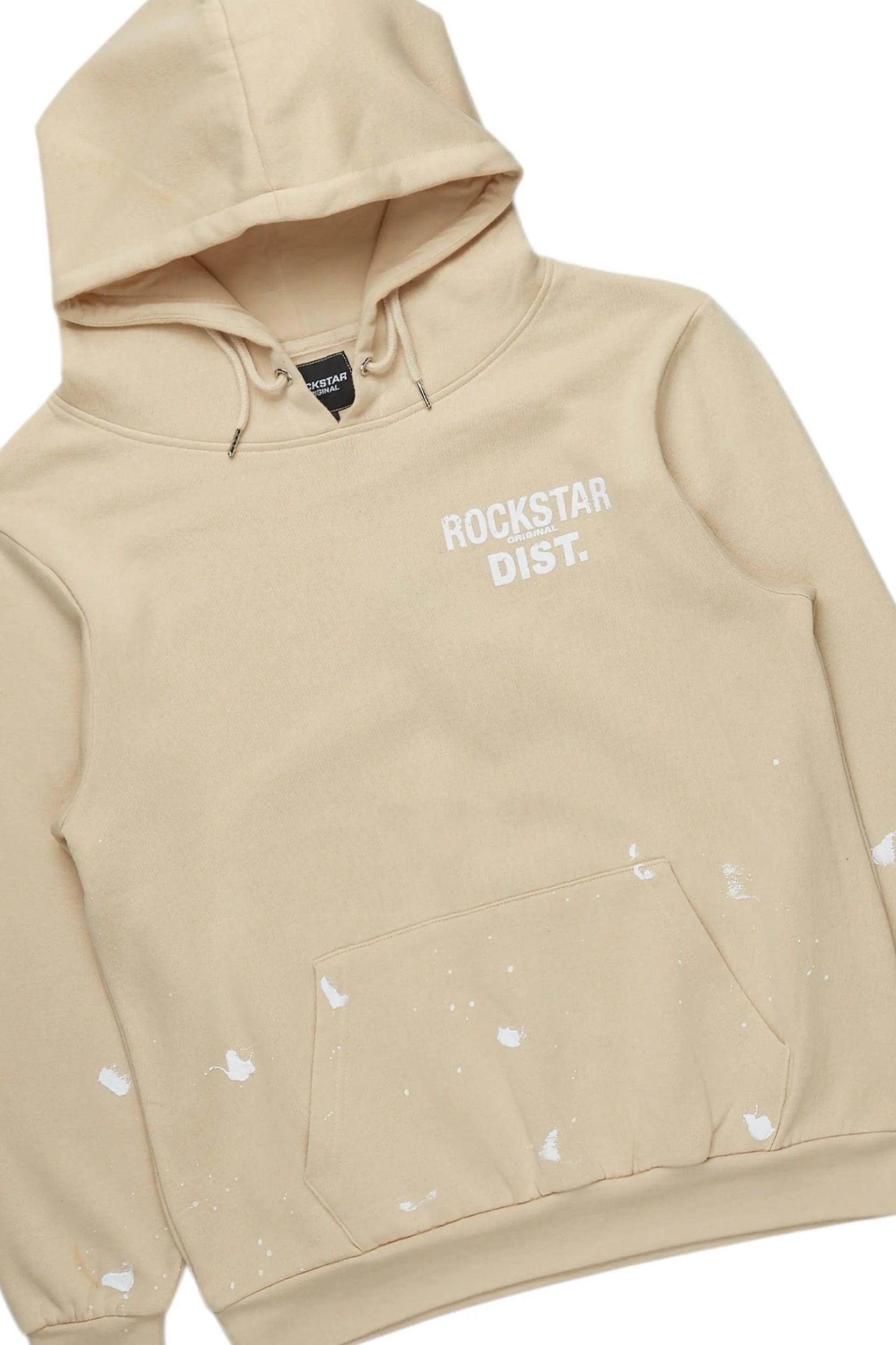 Raffer Beige Hoodie/Stacked Flare Pant Set Male Product Image