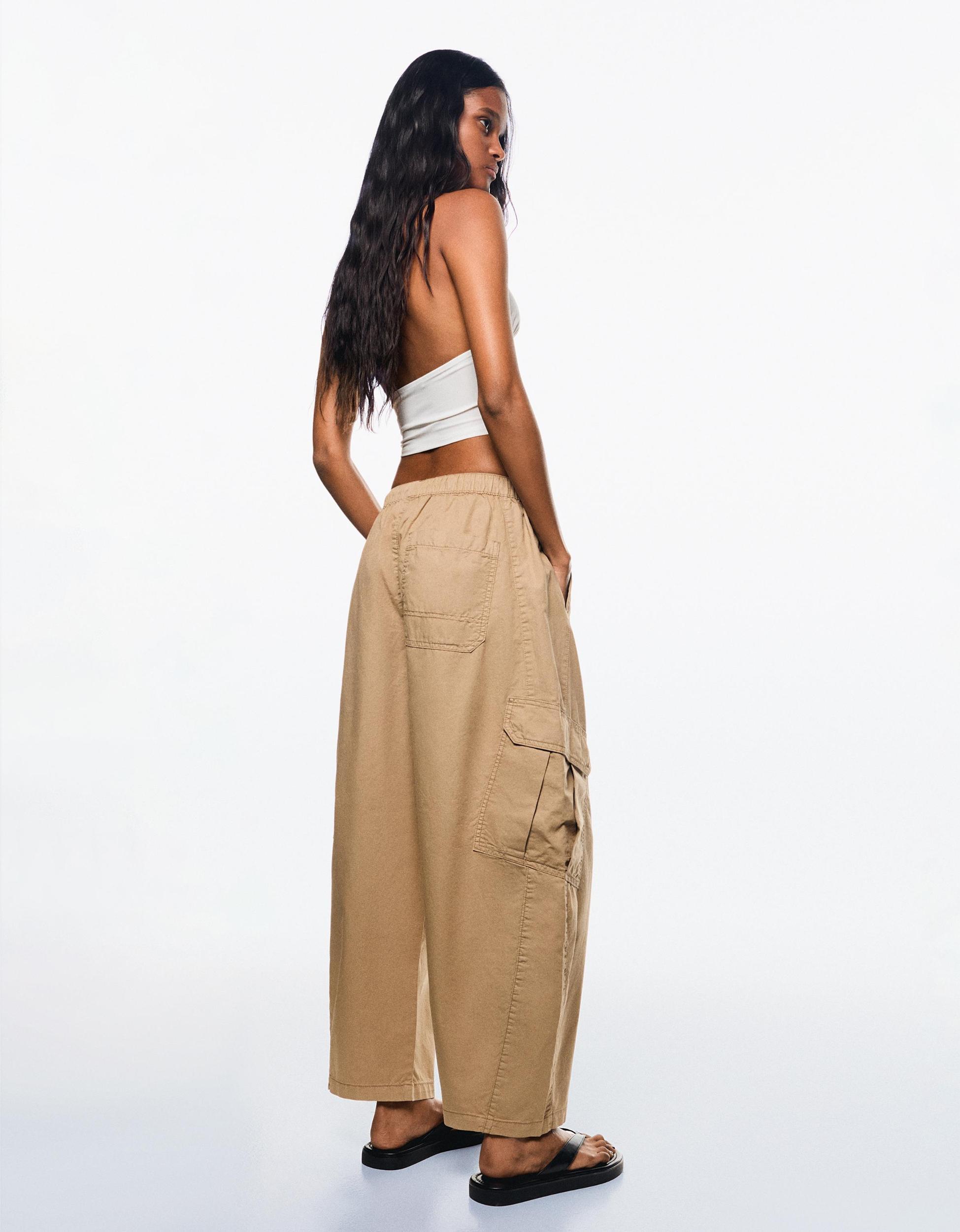 Barrel cotton cargo pants Product Image