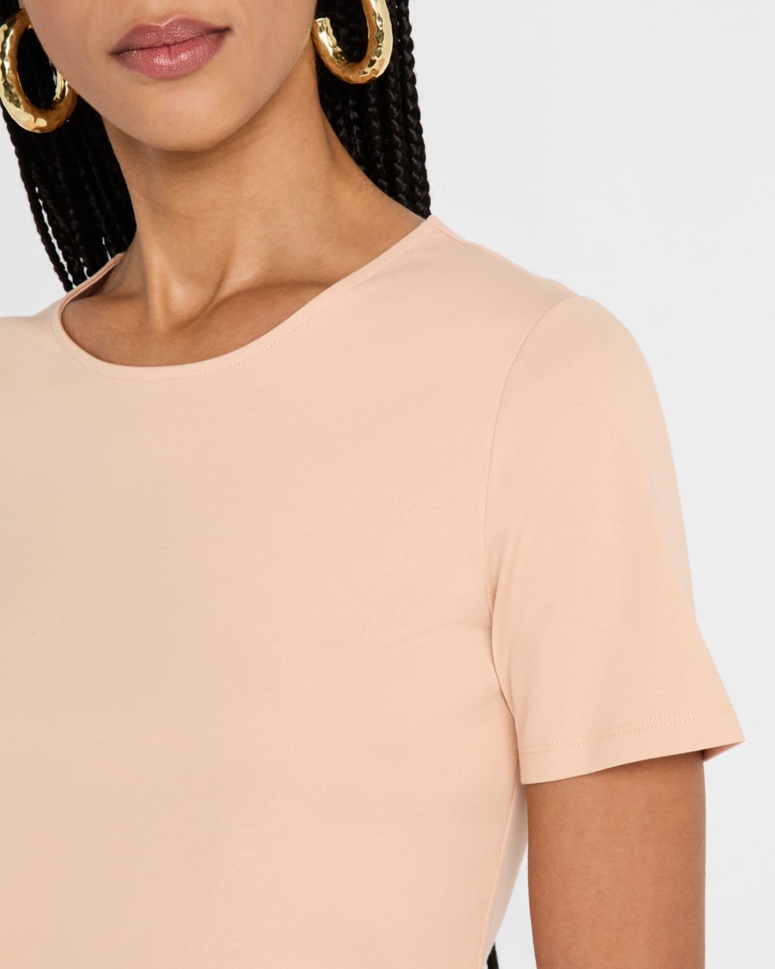 Ribbed Crewneck Cotton T-Shirt Product Image