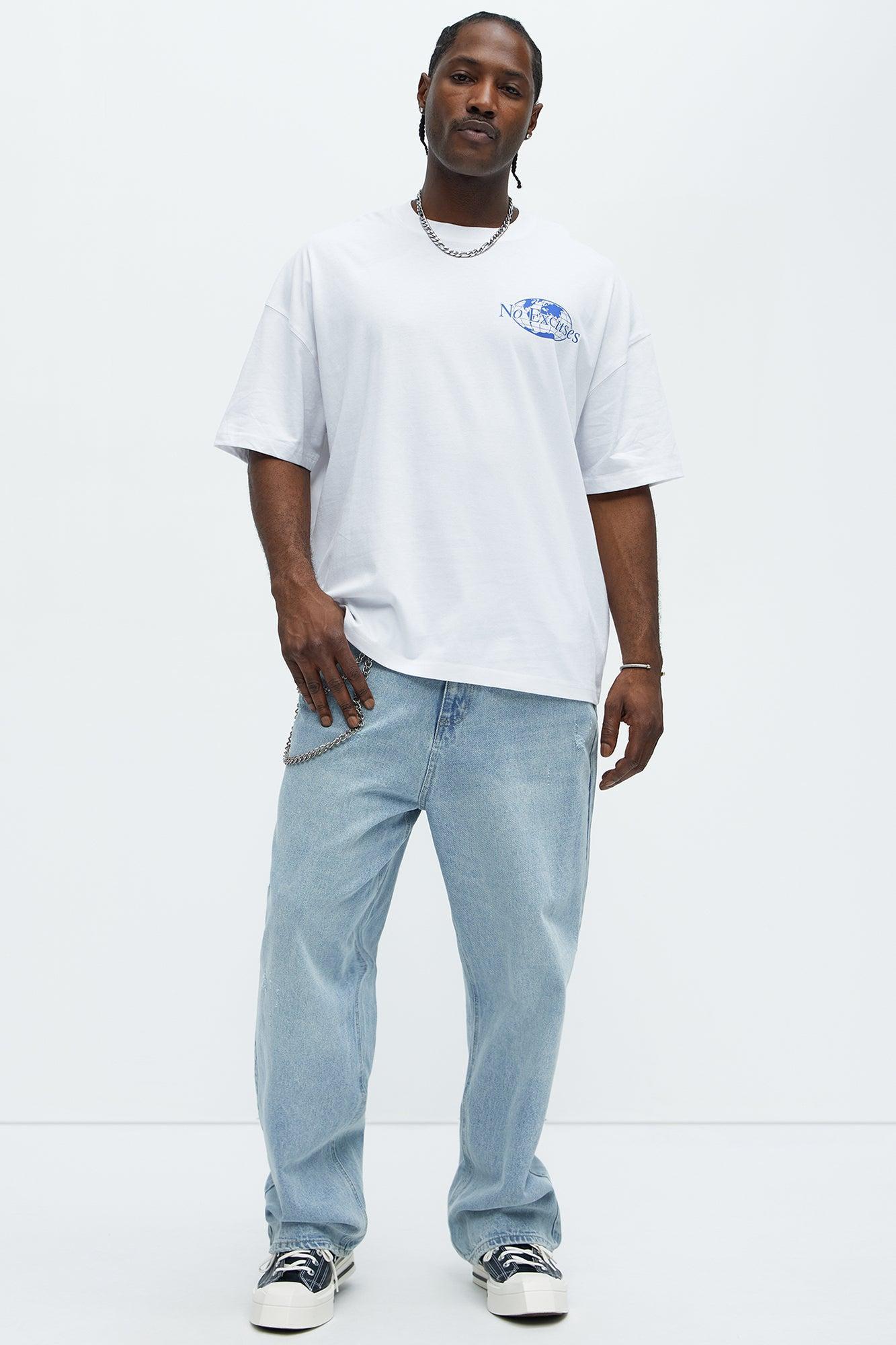 No Excuses Oversized Short Sleeve Tee - White Product Image