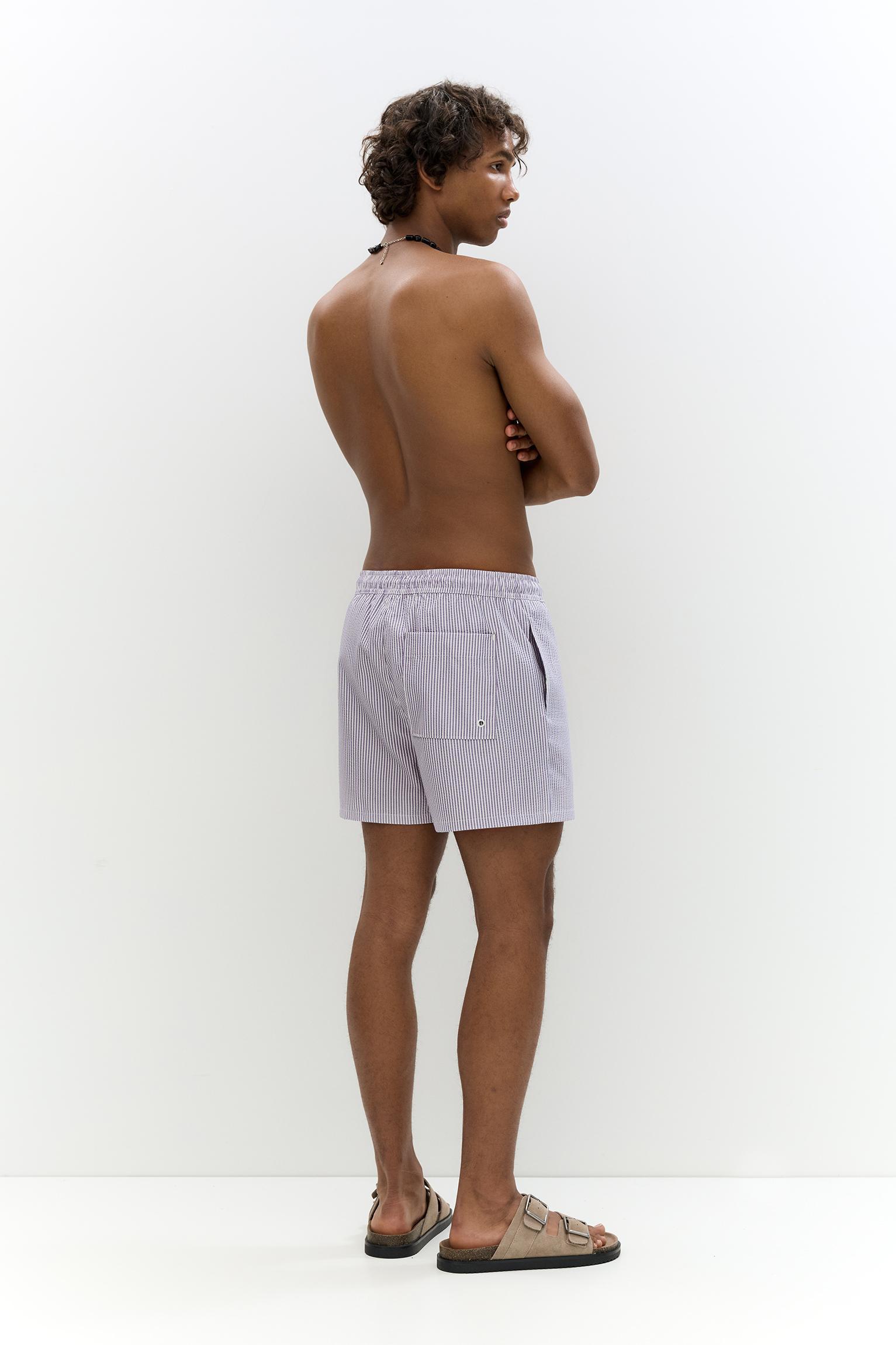 Striped seersucker swimming trunks Product Image