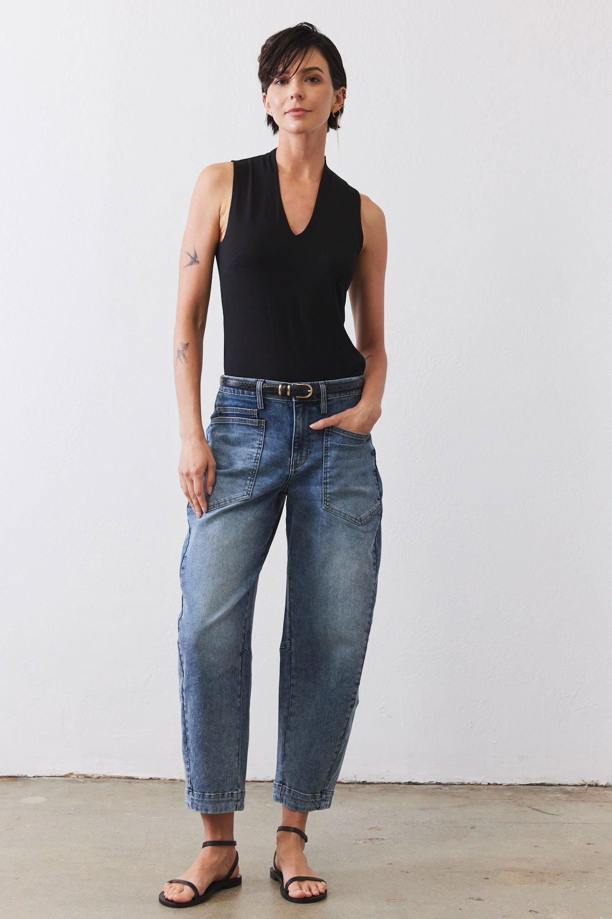 The Slouchy Denim Pants Product Image