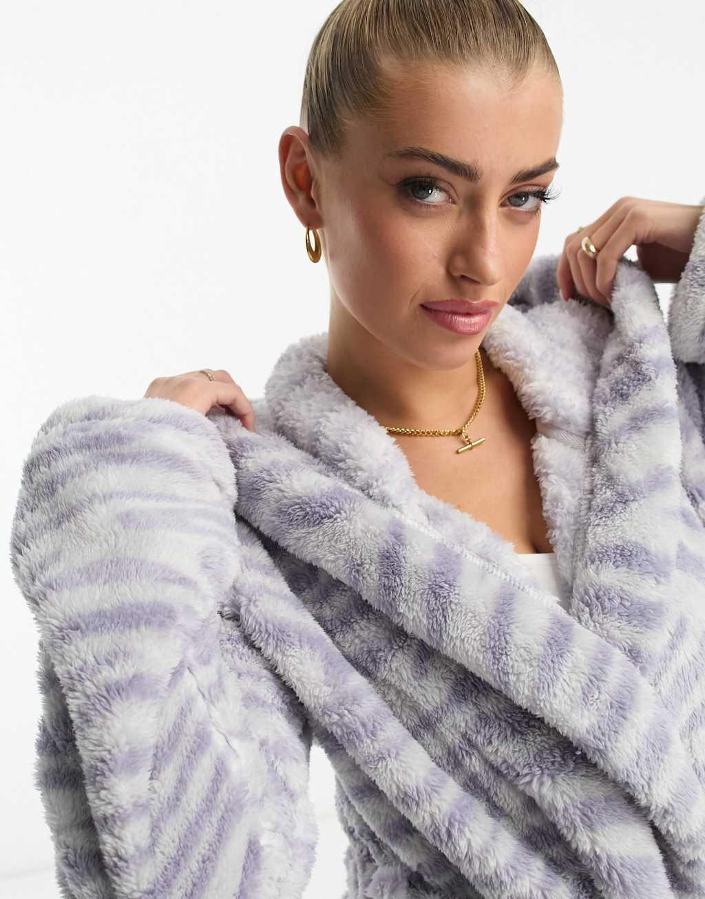 UGG Aarti cozy robe in gray zebra Product Image