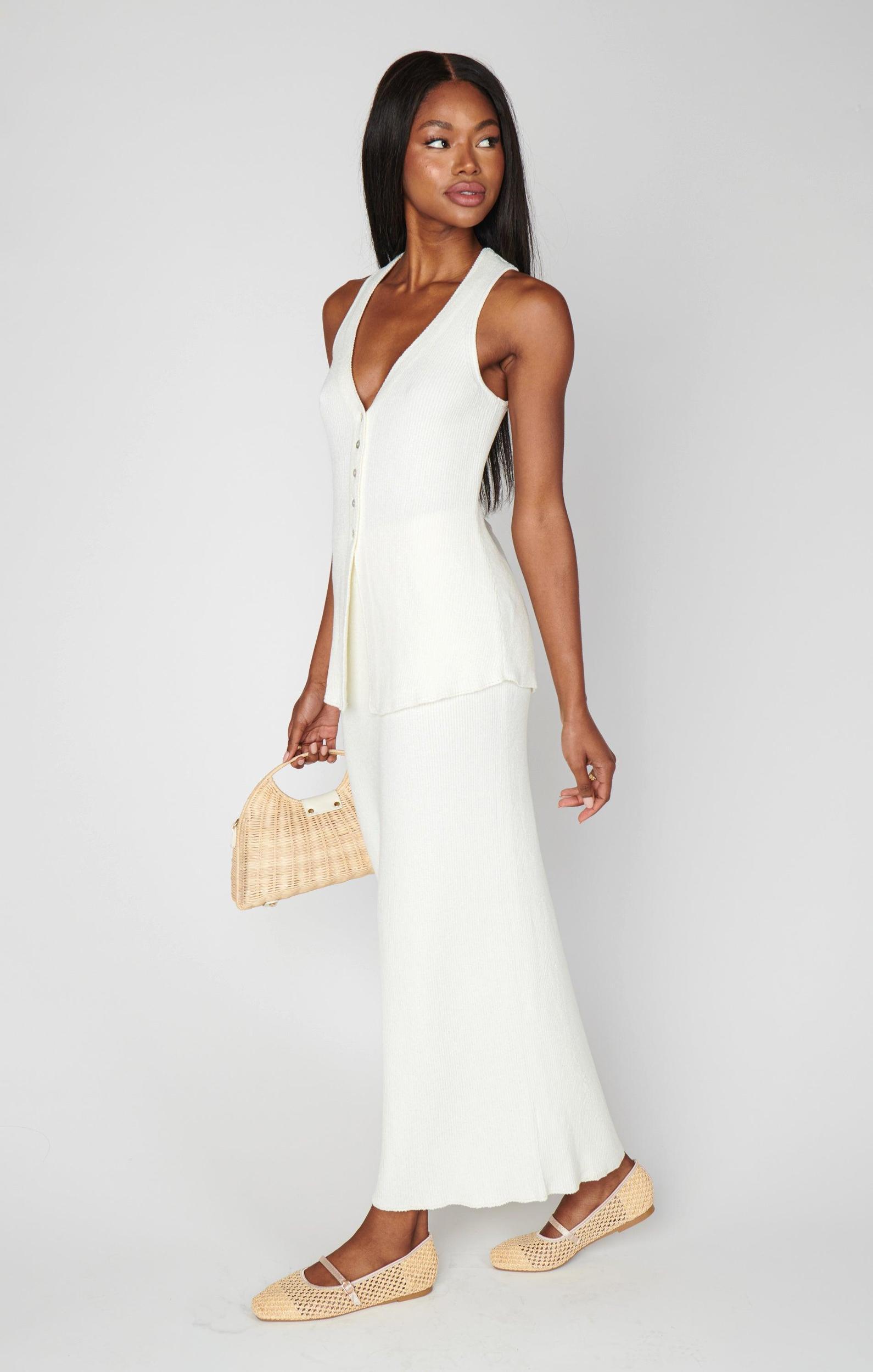 Josie Skirt ~ Ecru Knit Product Image