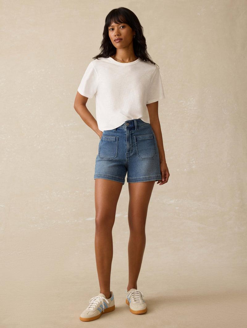 Sunwashed Regenerative Cotton Essential Tee - White Product Image